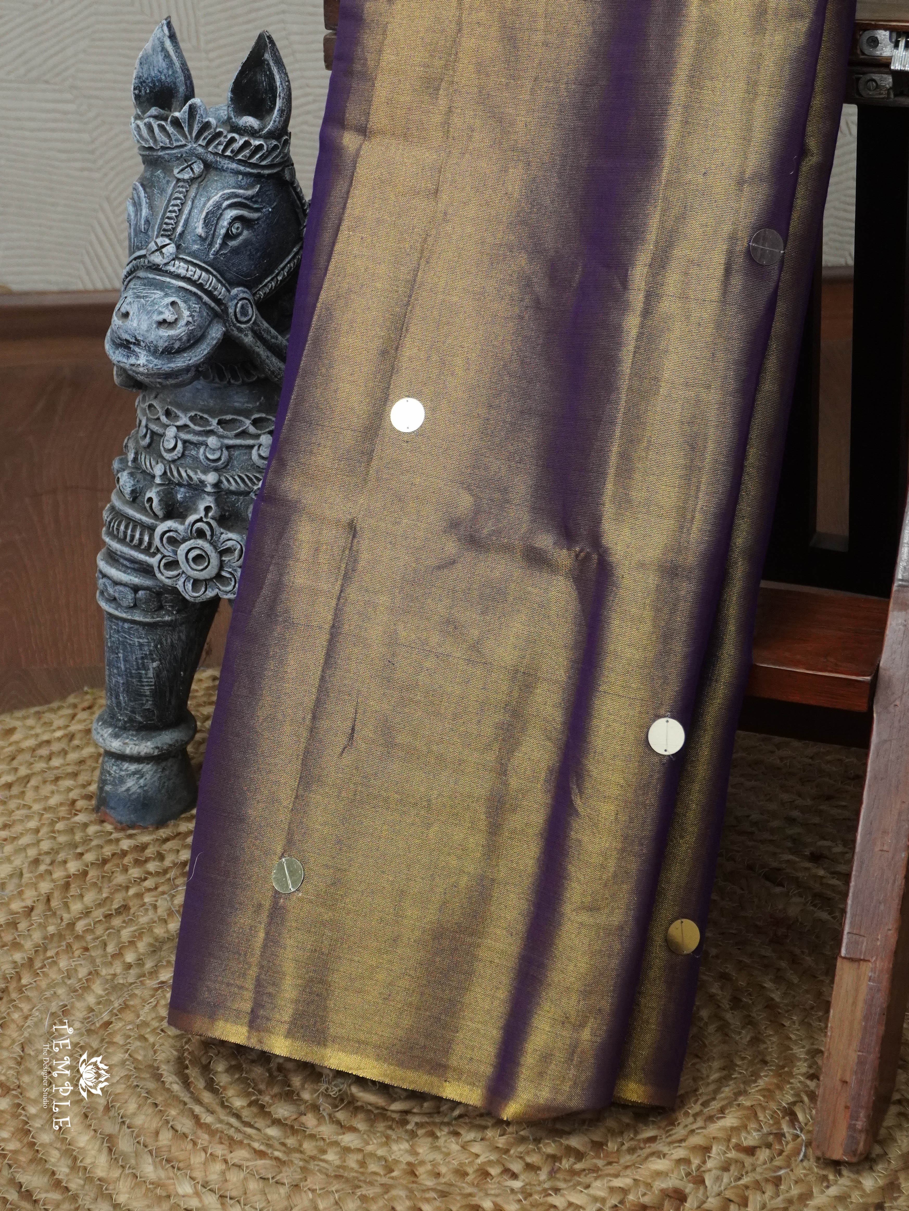 Khadi Cotton Saree With Tissue Finish | TTDS3055