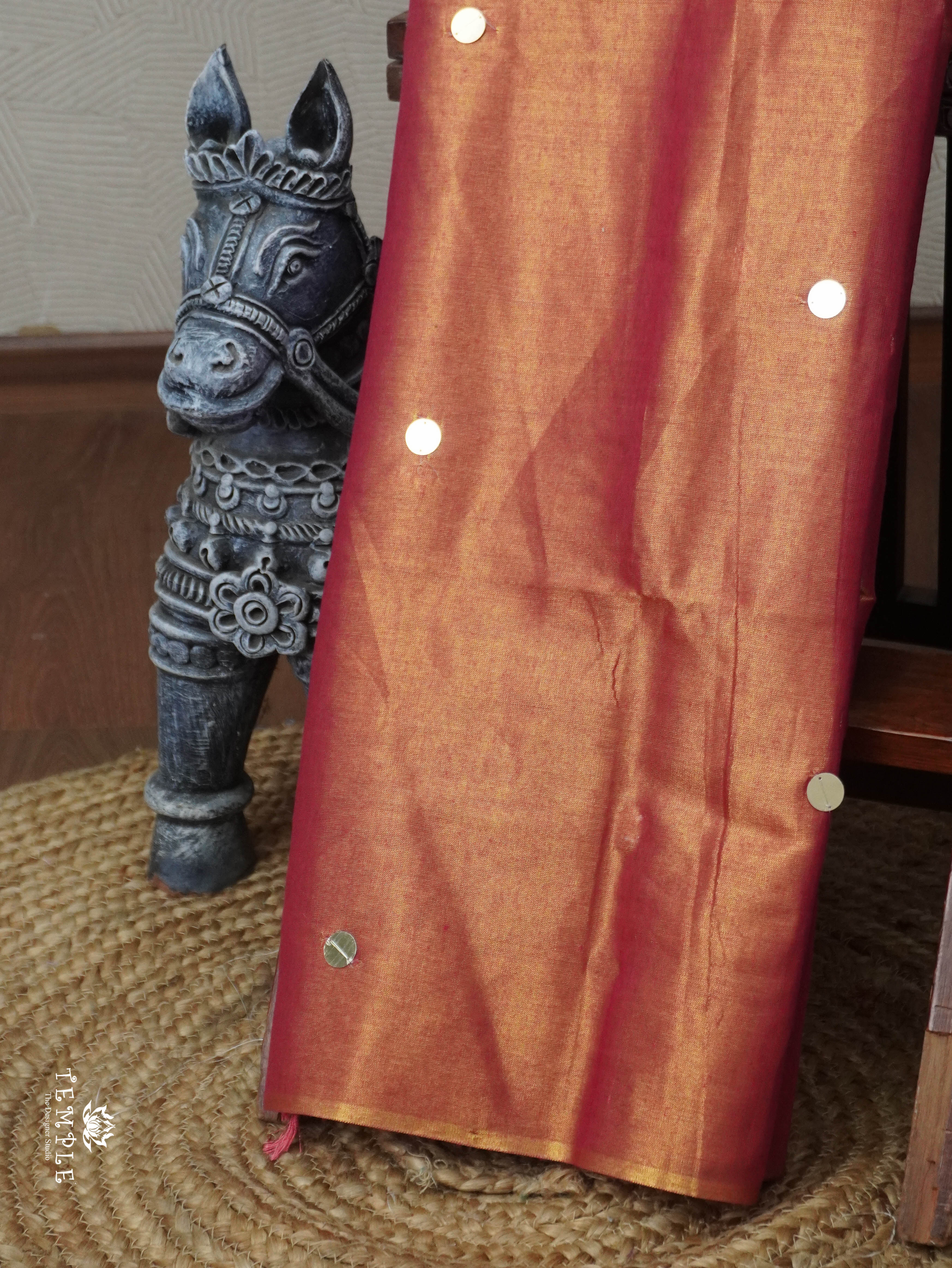 Khadi Cotton Saree With Tissue Finish | TTDS3055