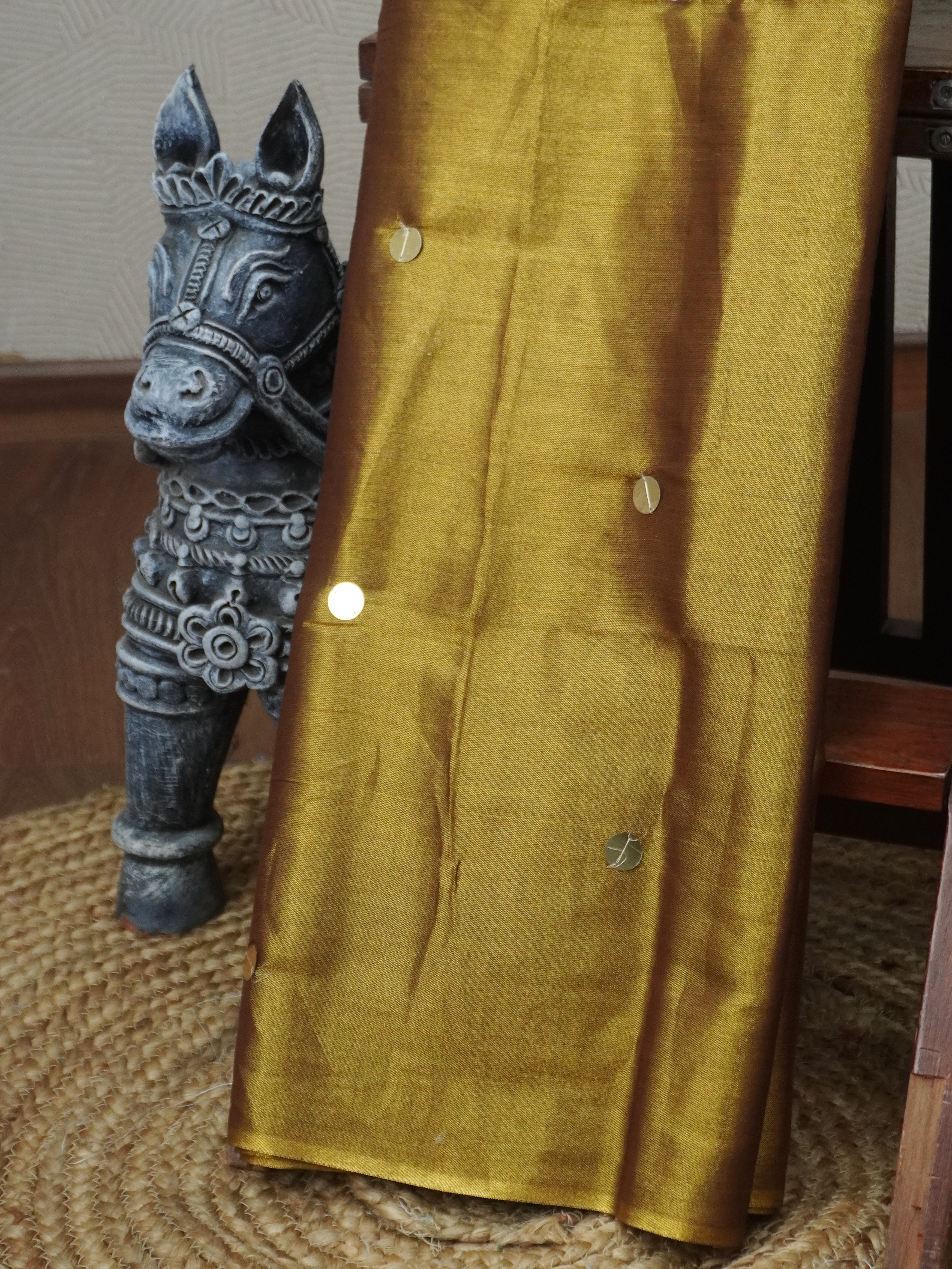 Khadi Cotton Saree With Tissue Finish | TTDS3055