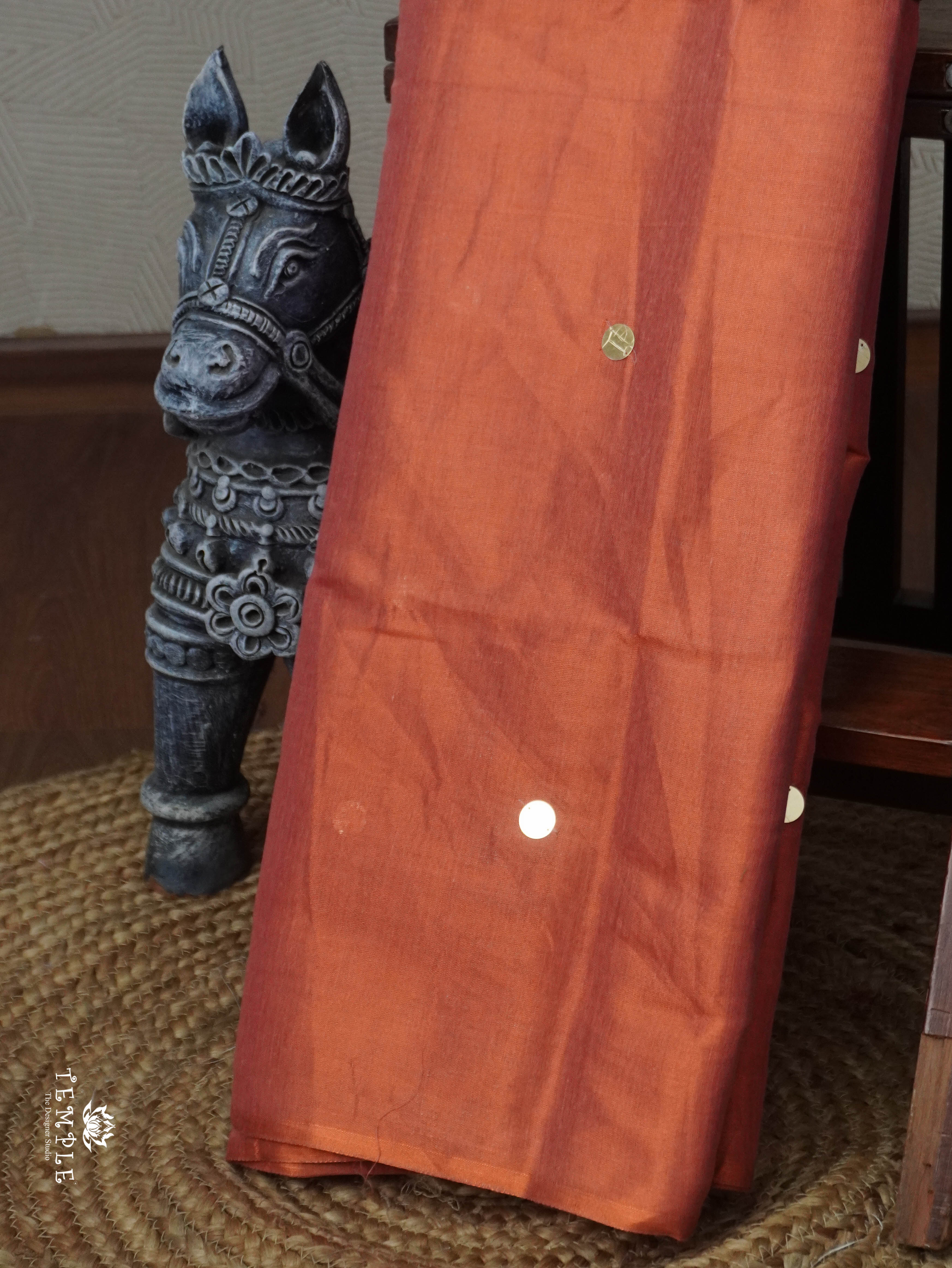 Khadi Cotton Saree With Tissue Finish | TTDS3055.