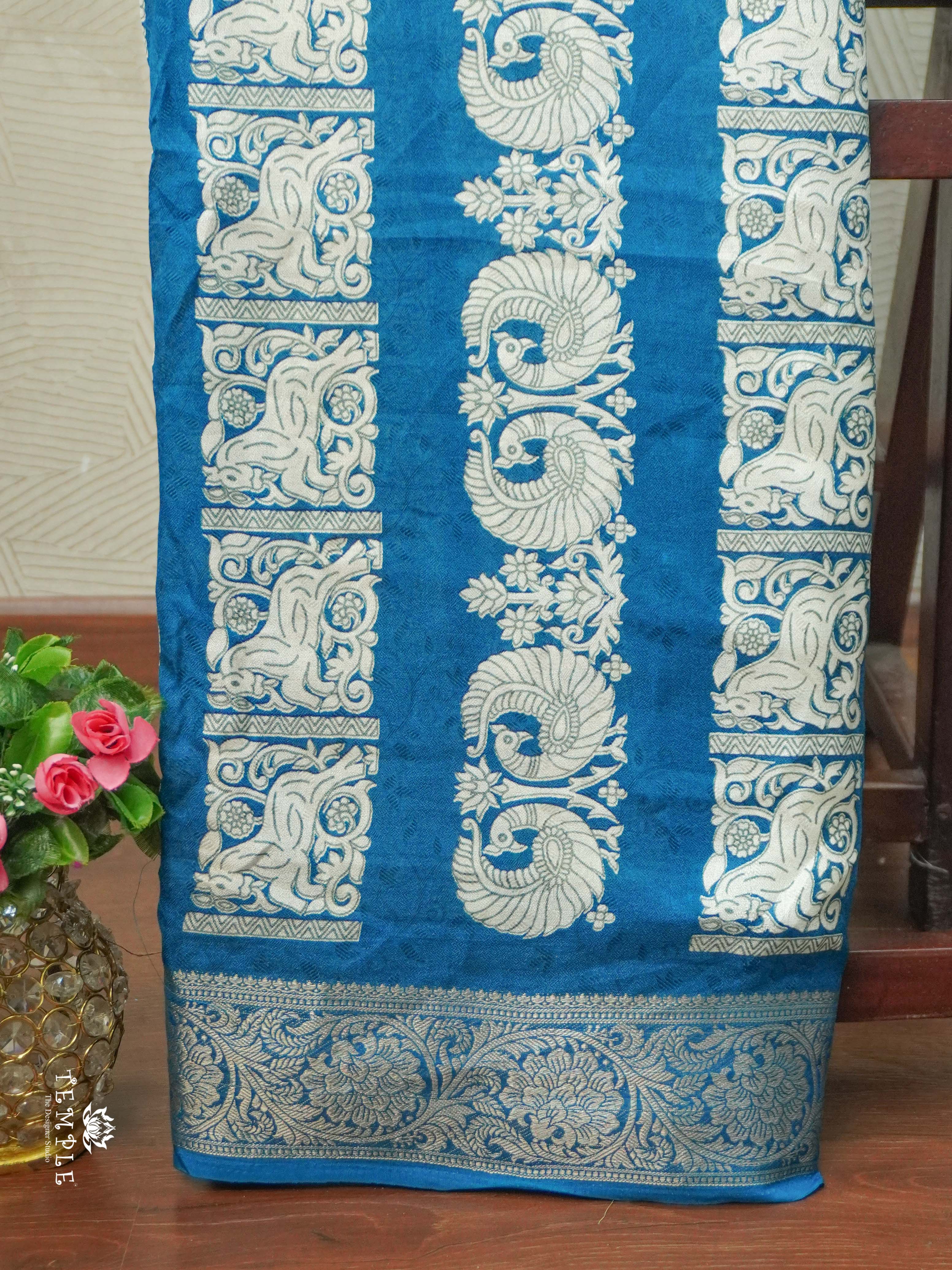 Stripe Printed Crepe Silk Saree | TTDS2588