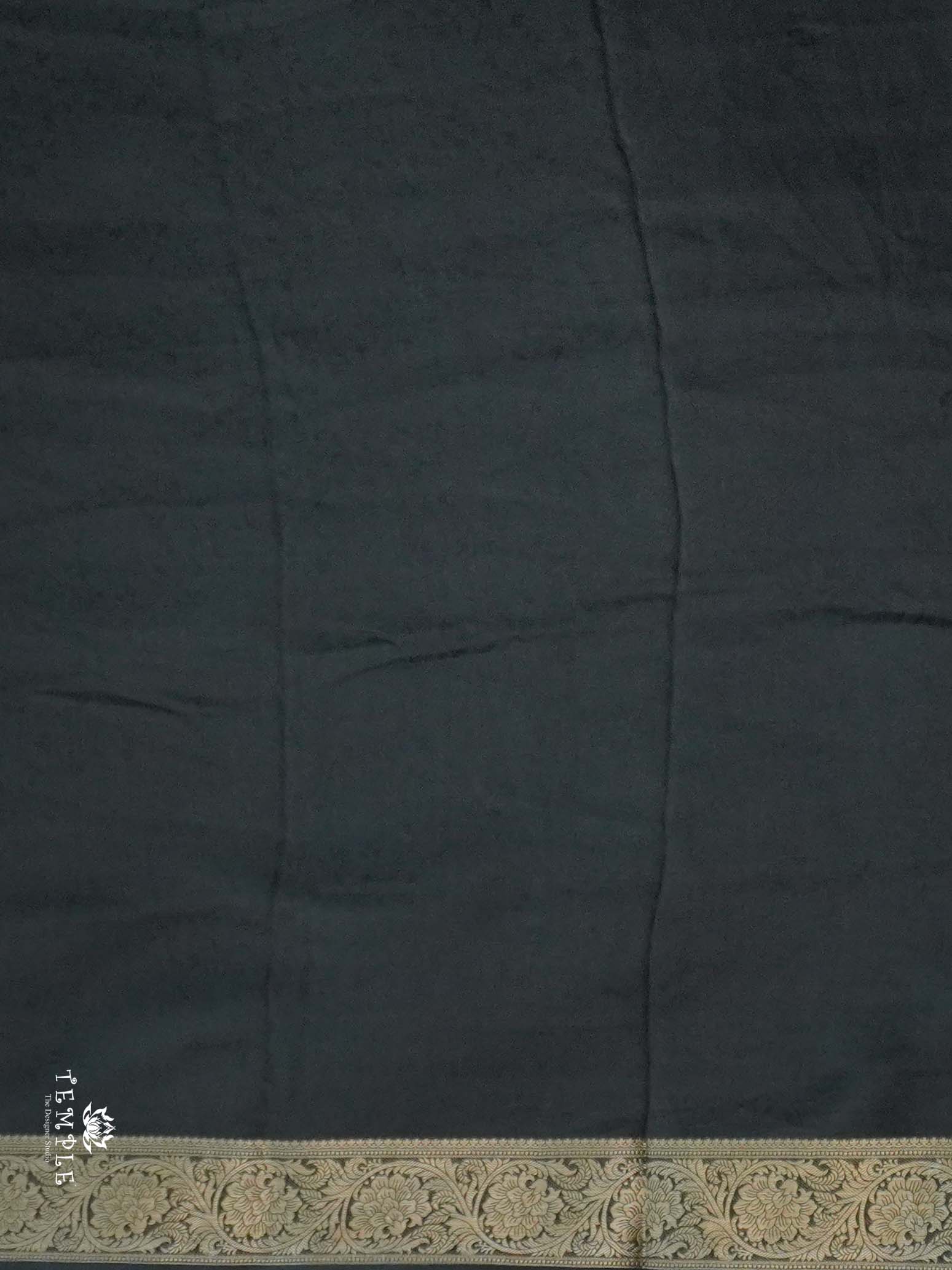 Stripe Printed Crepe Silk Saree | TTDS2588