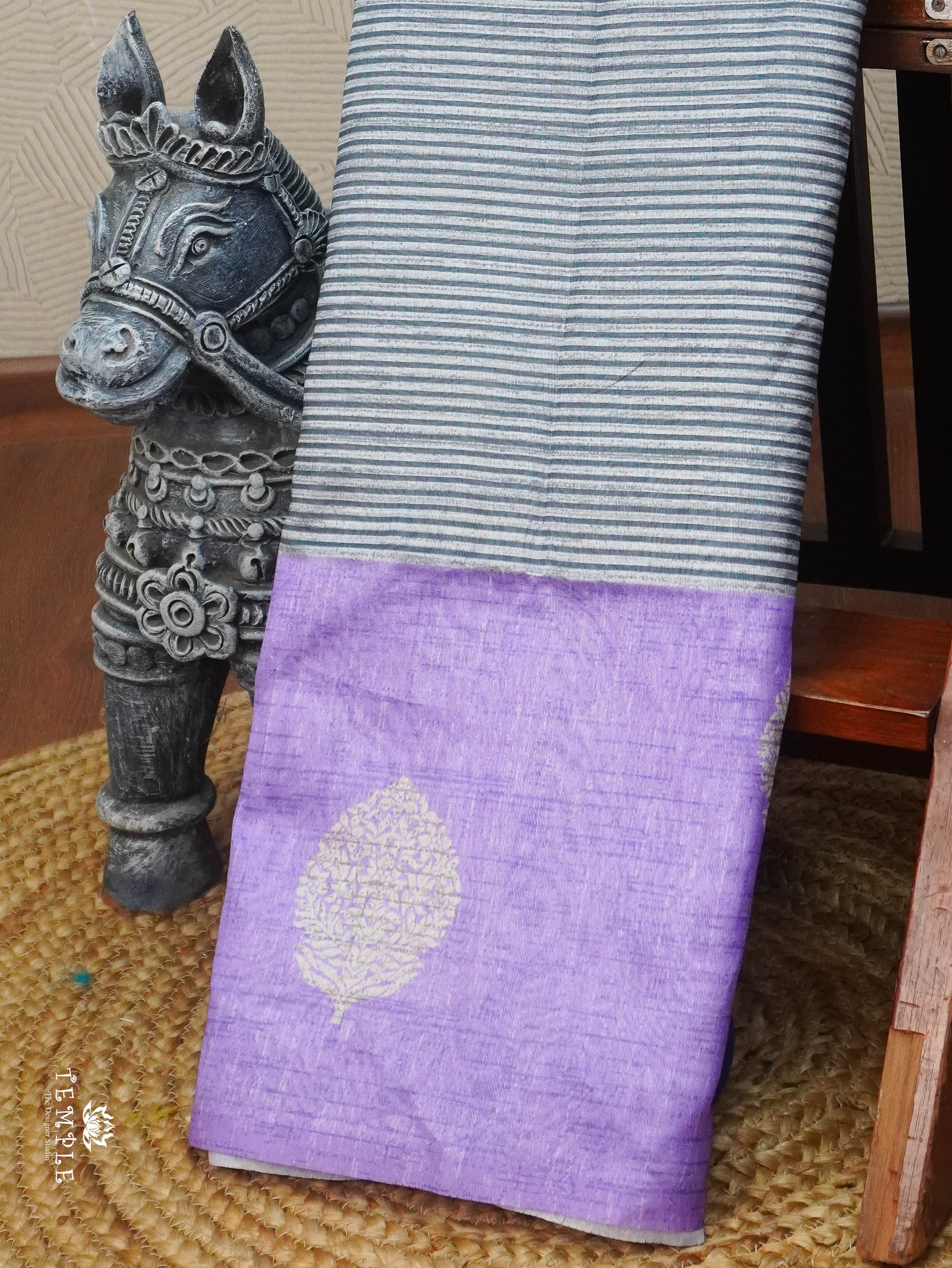 Printed Tussar Silk Saree | TTDS3073