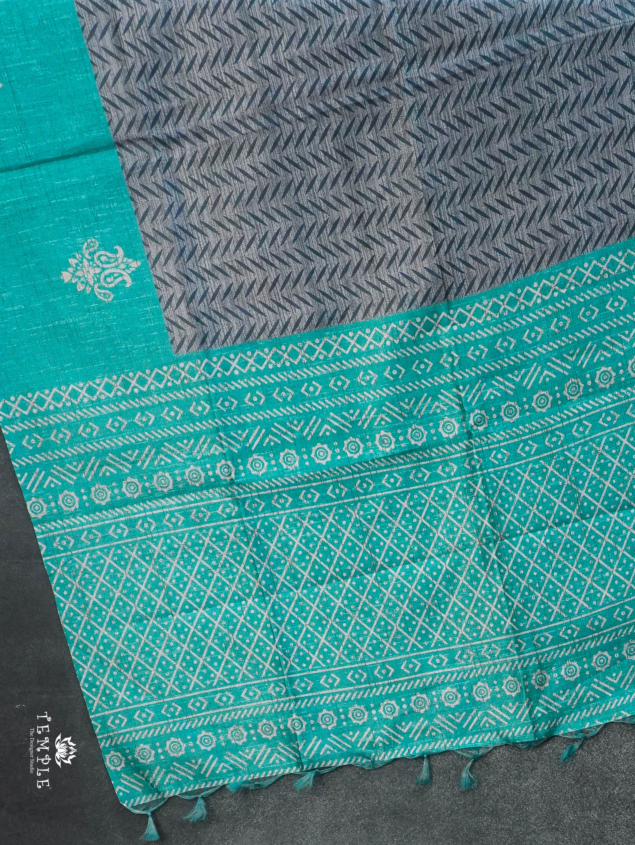 Printed Tussar Silk Saree | TTDS3074