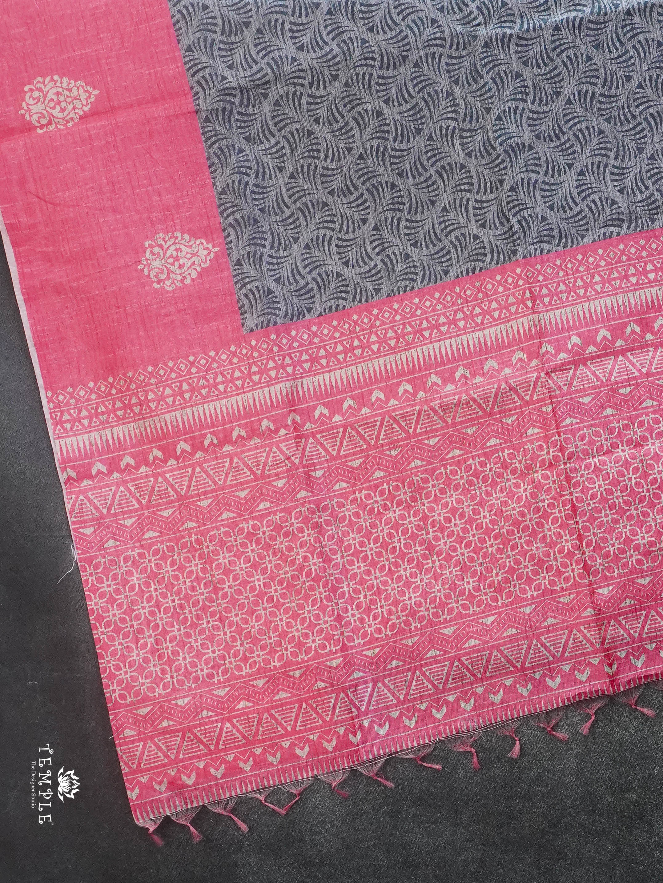 Printed Tussar Silk Saree | TTDS3072