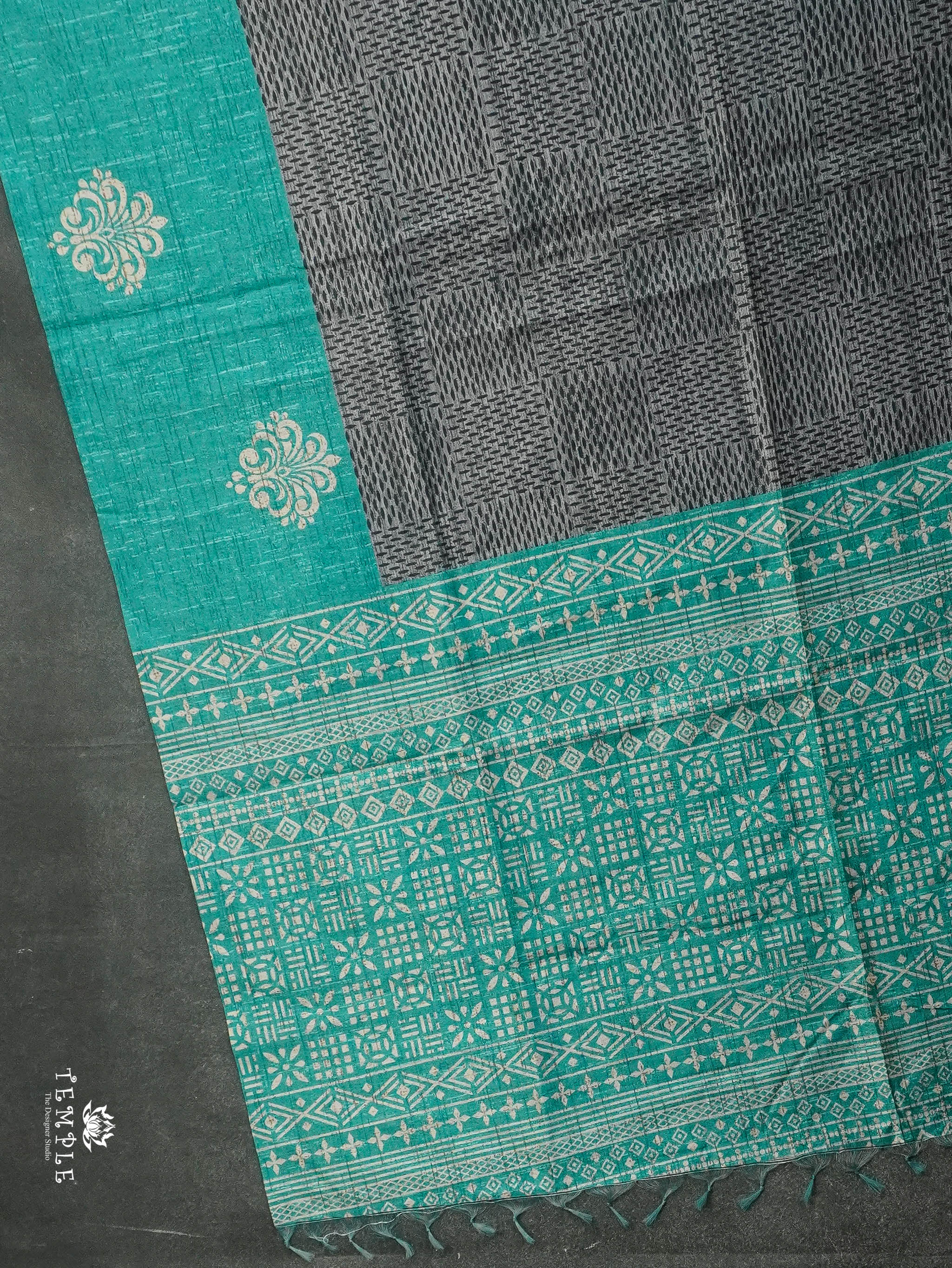 Printed Tussar Silk Saree | TTDS3078