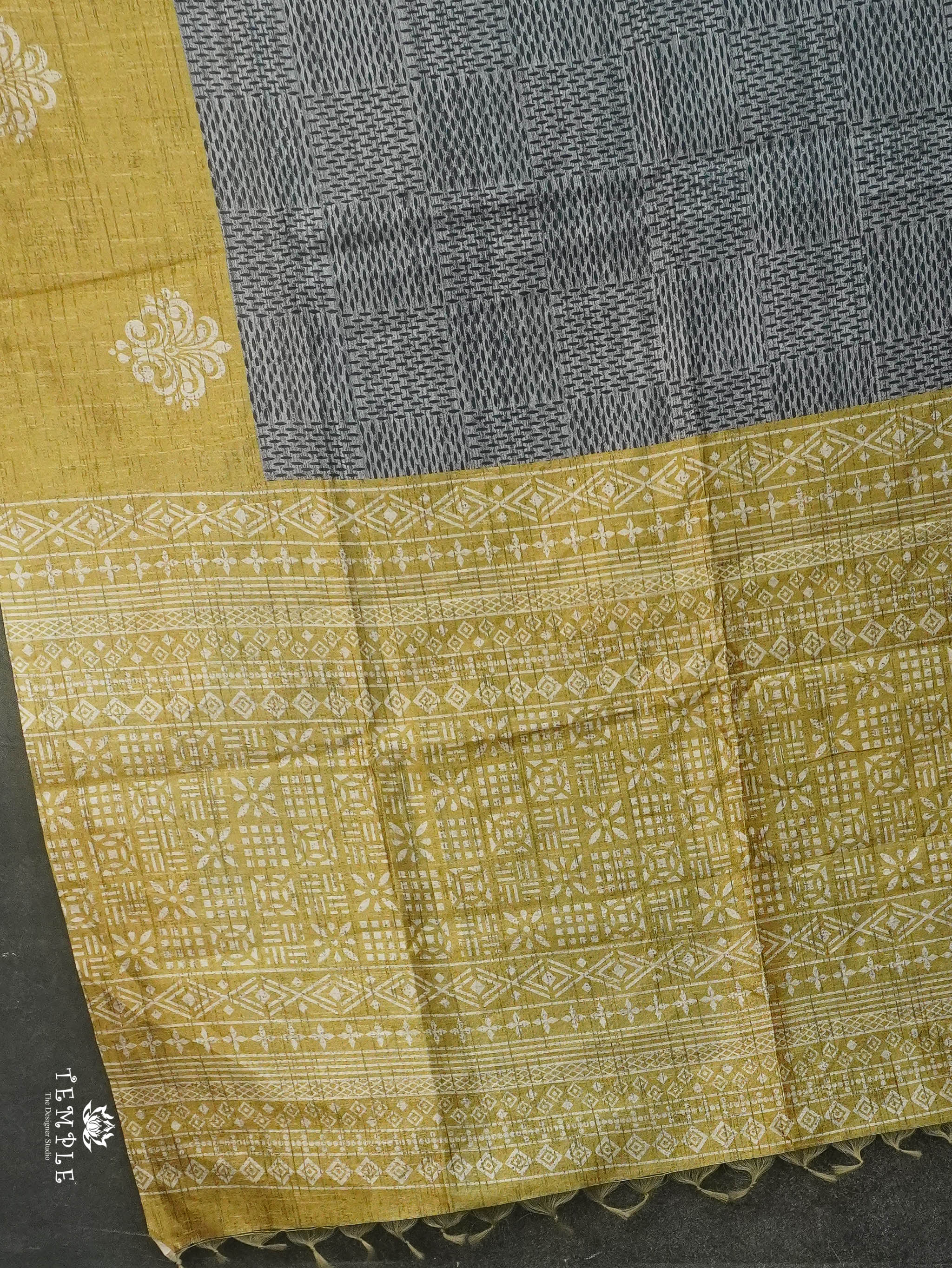 Printed Tussar Silk Saree | TTDS3078