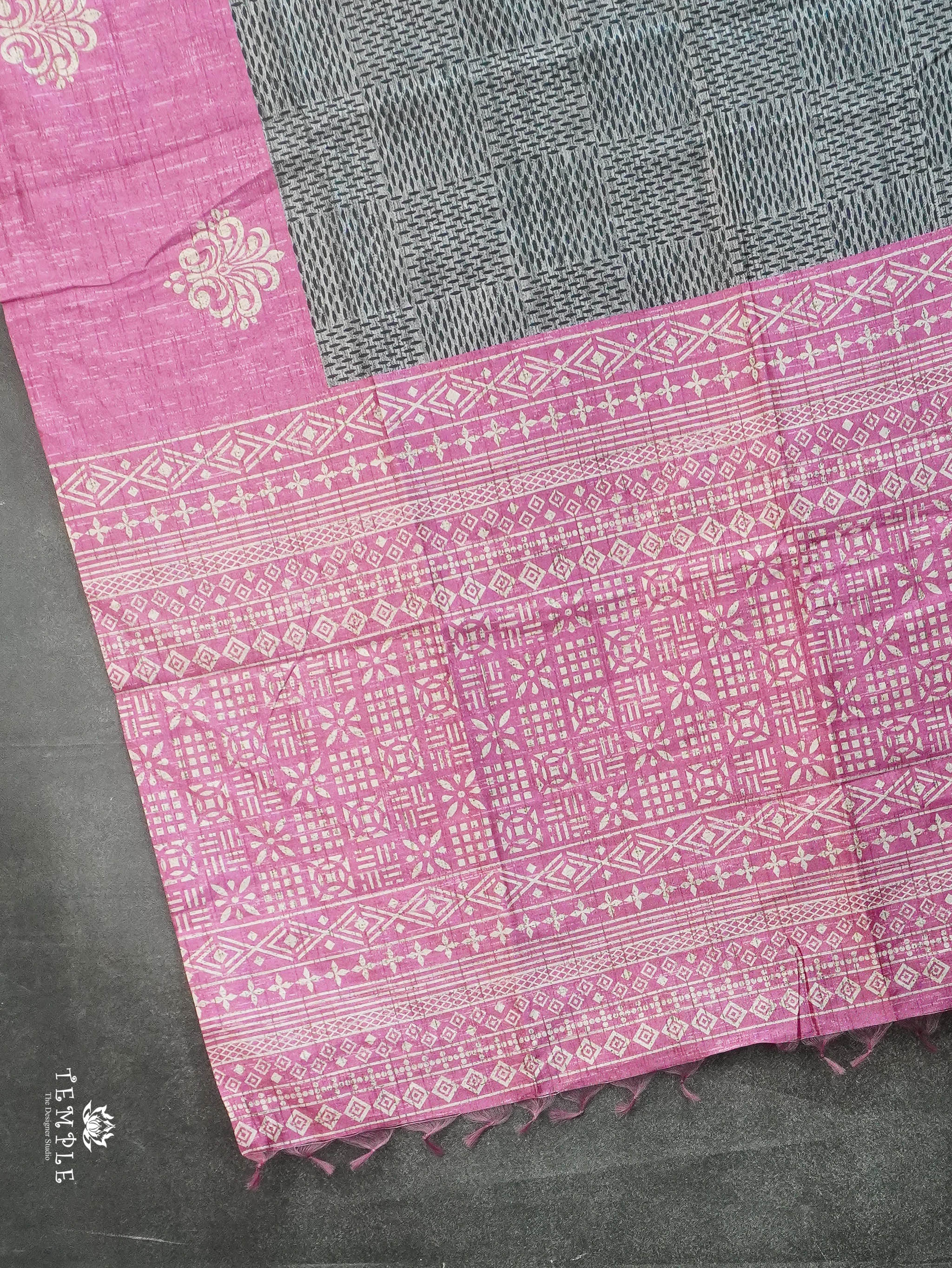 Printed Tussar Silk Saree | TTDS3078