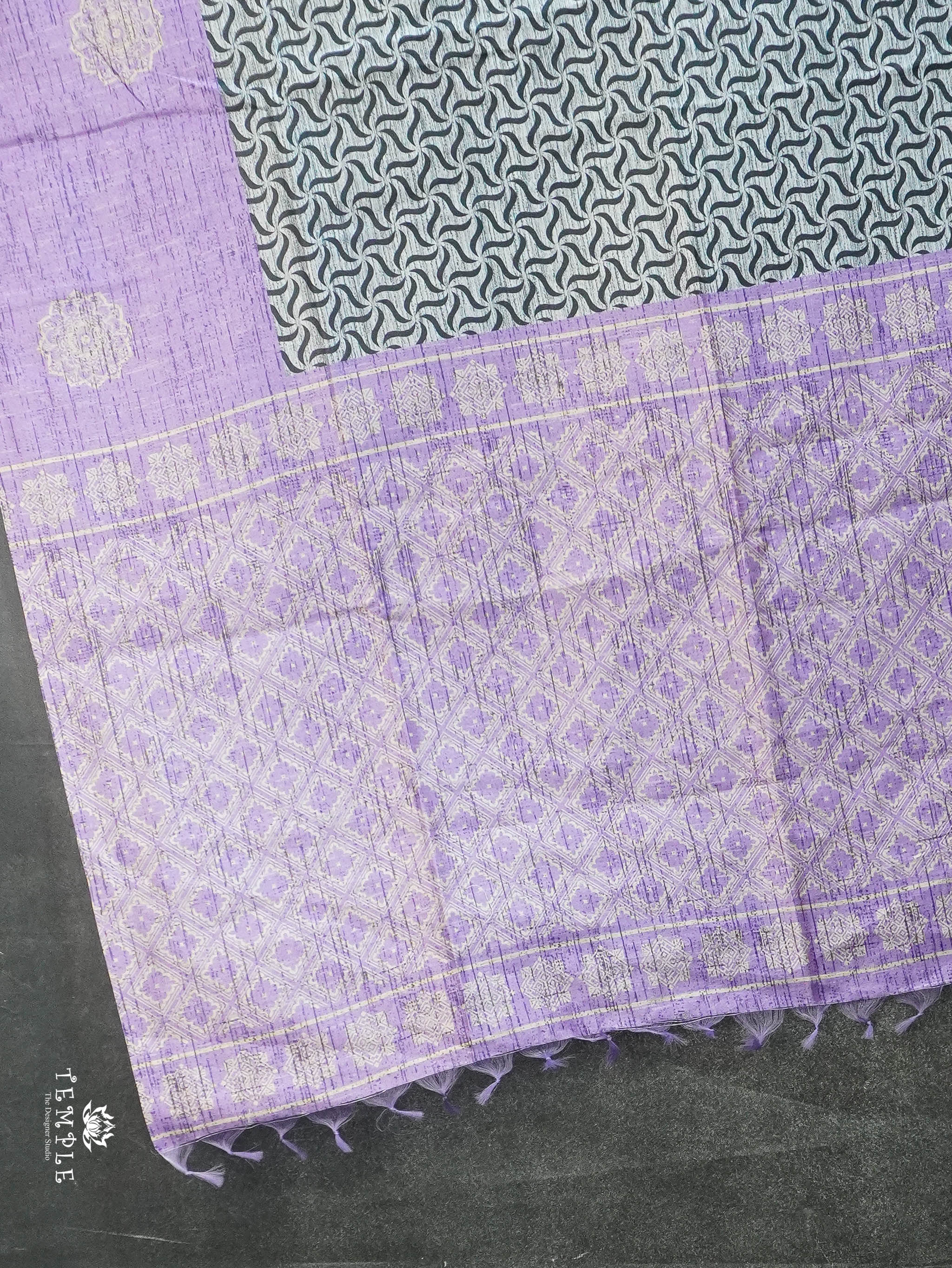 Printed Tussar Silk Saree | TTDS3076
