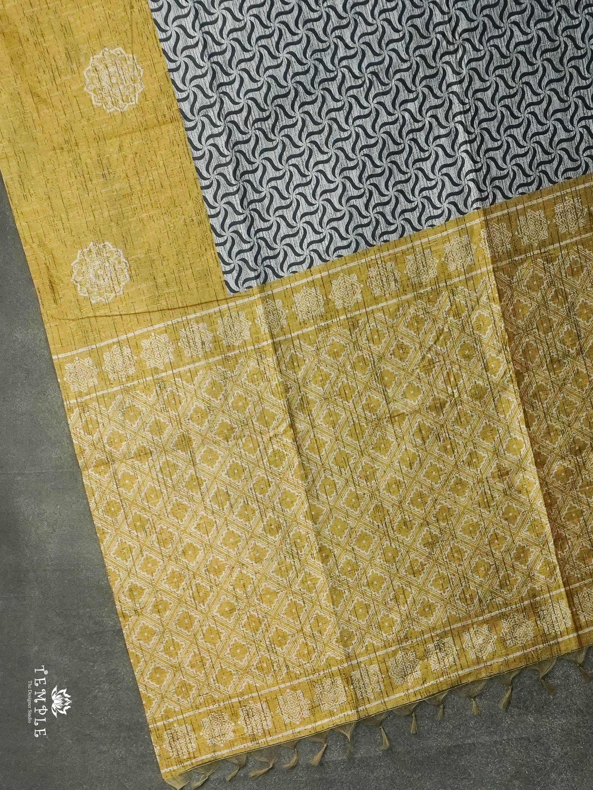 Printed Tussar Silk Saree | TTDS3076