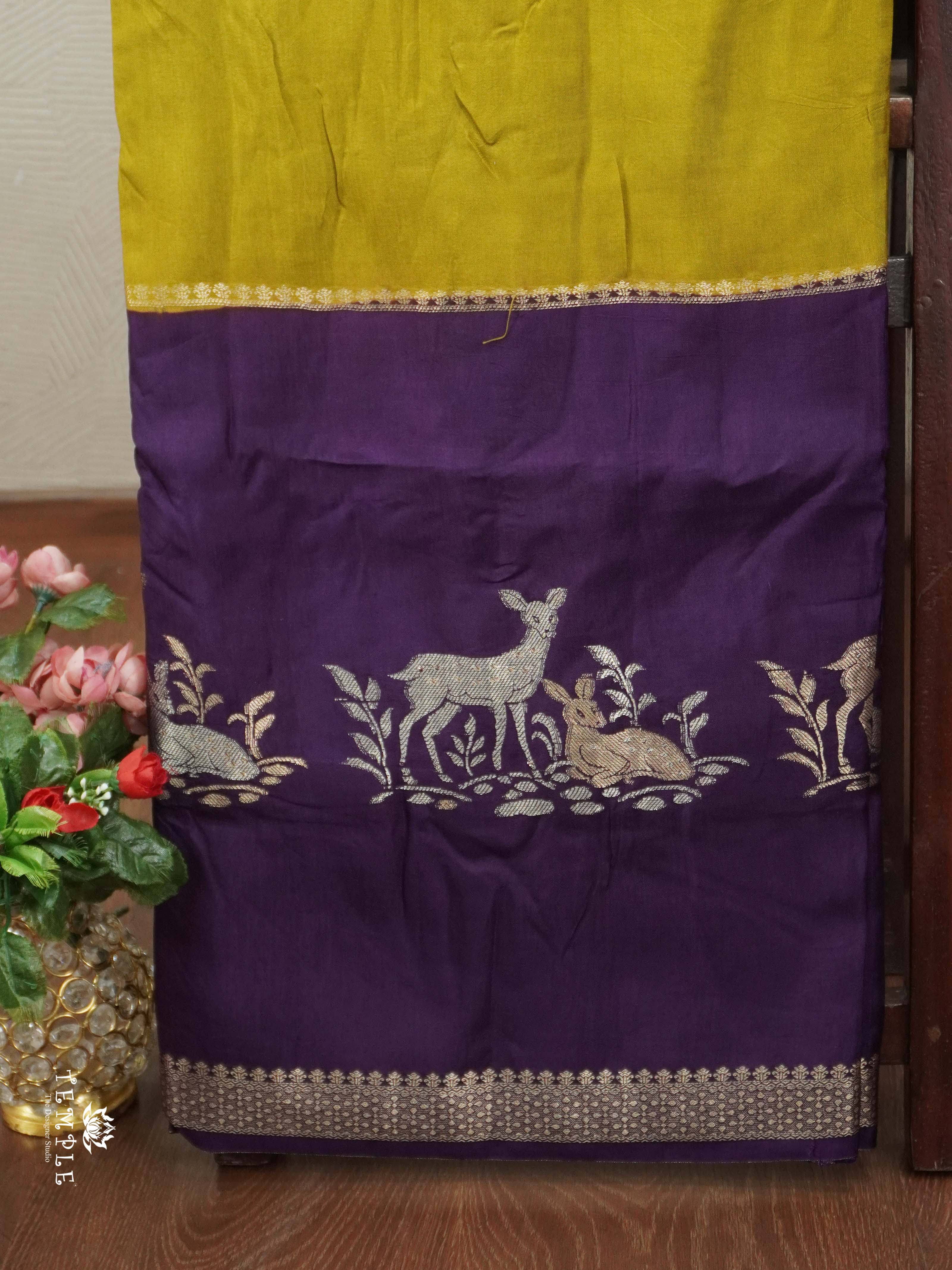 Warm Silk Saree With Deer Motif | TTDS2597