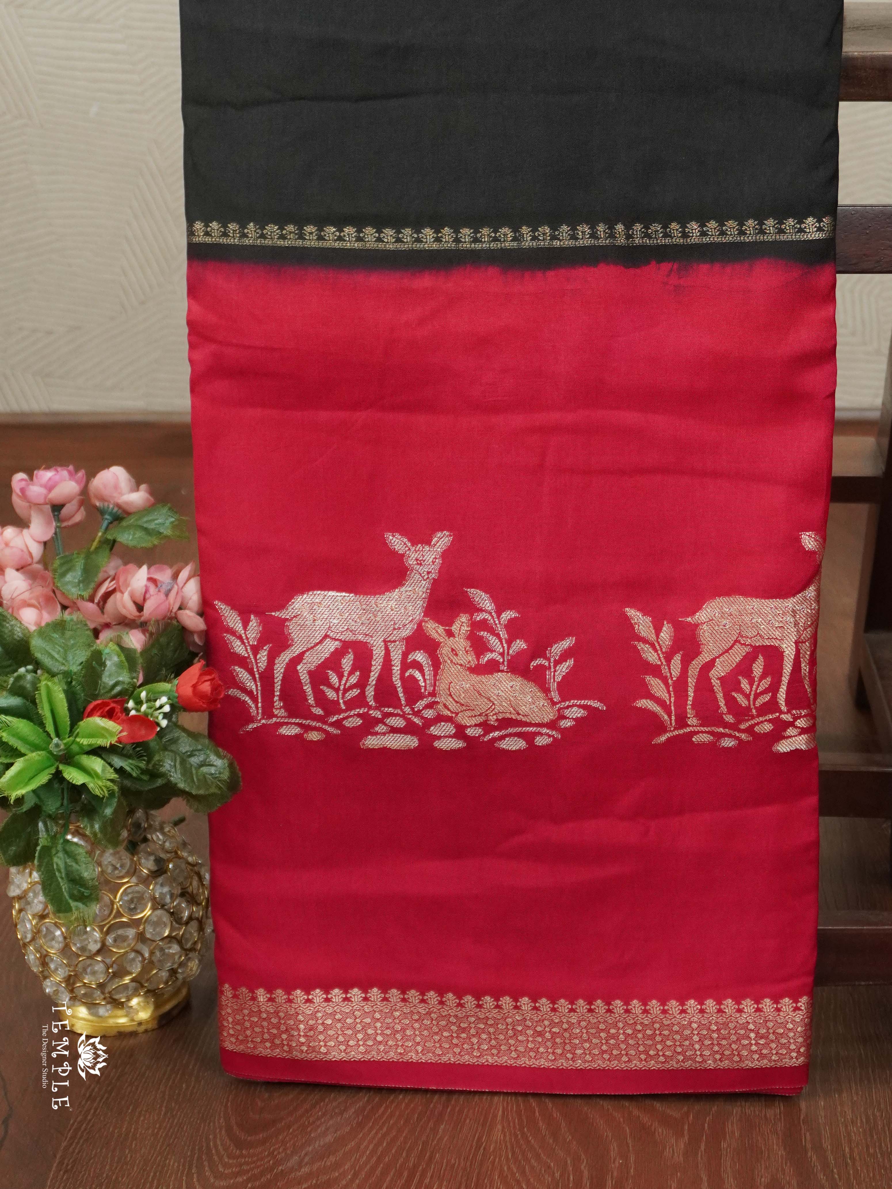 Warm Silk Saree With Deer Motif | TTDS2597