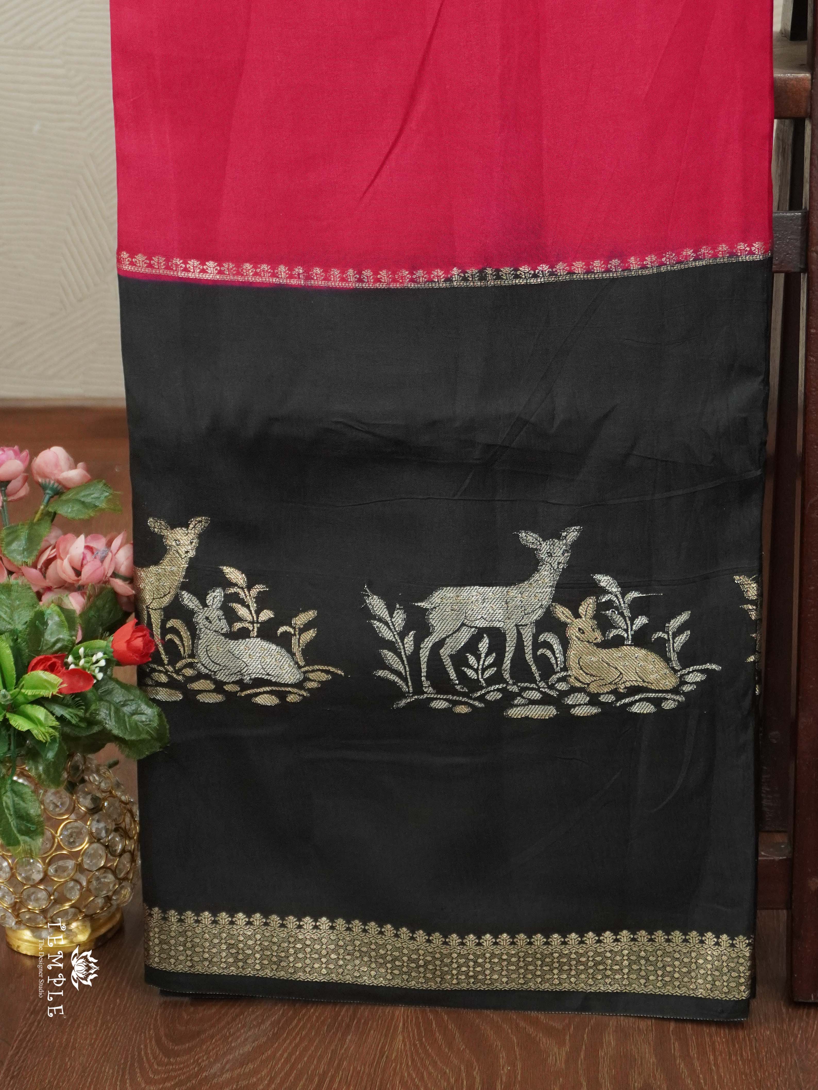 Warm Silk Saree With Deer Motif | TTDS2597