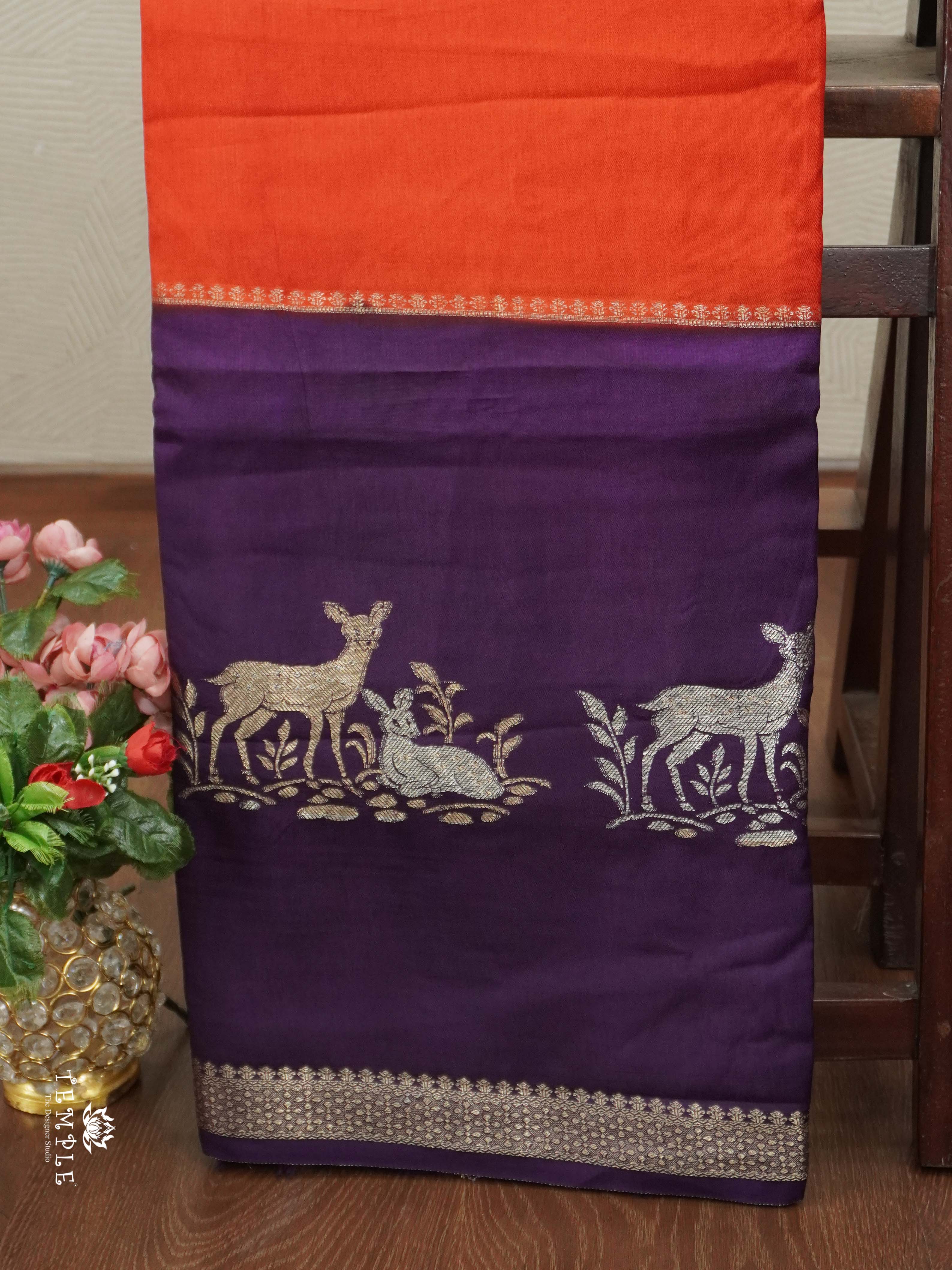 Warm Silk Saree With Deer Motif | TTDS2597