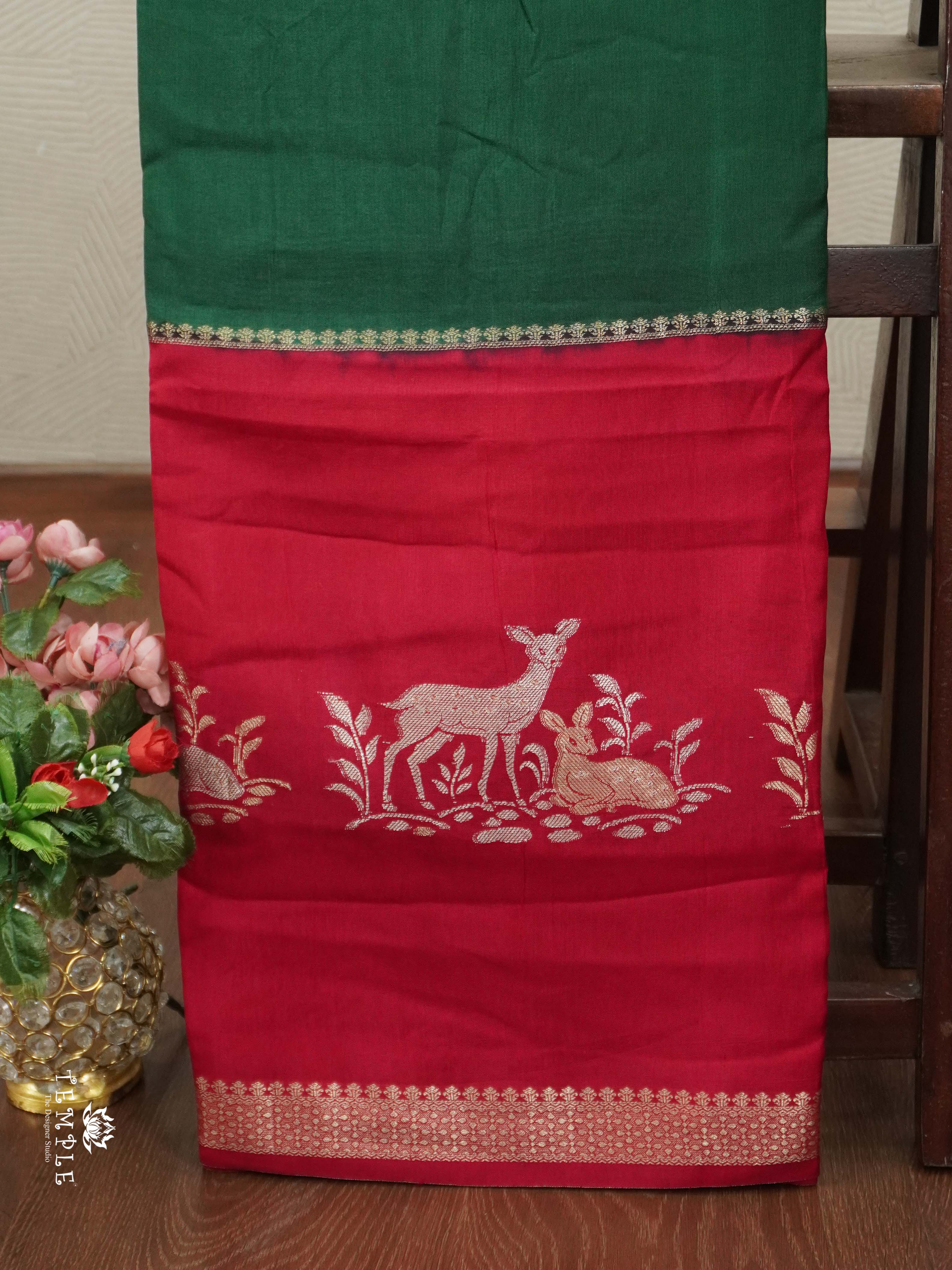 Warm Silk Saree With Deer Motif | TTDS2597