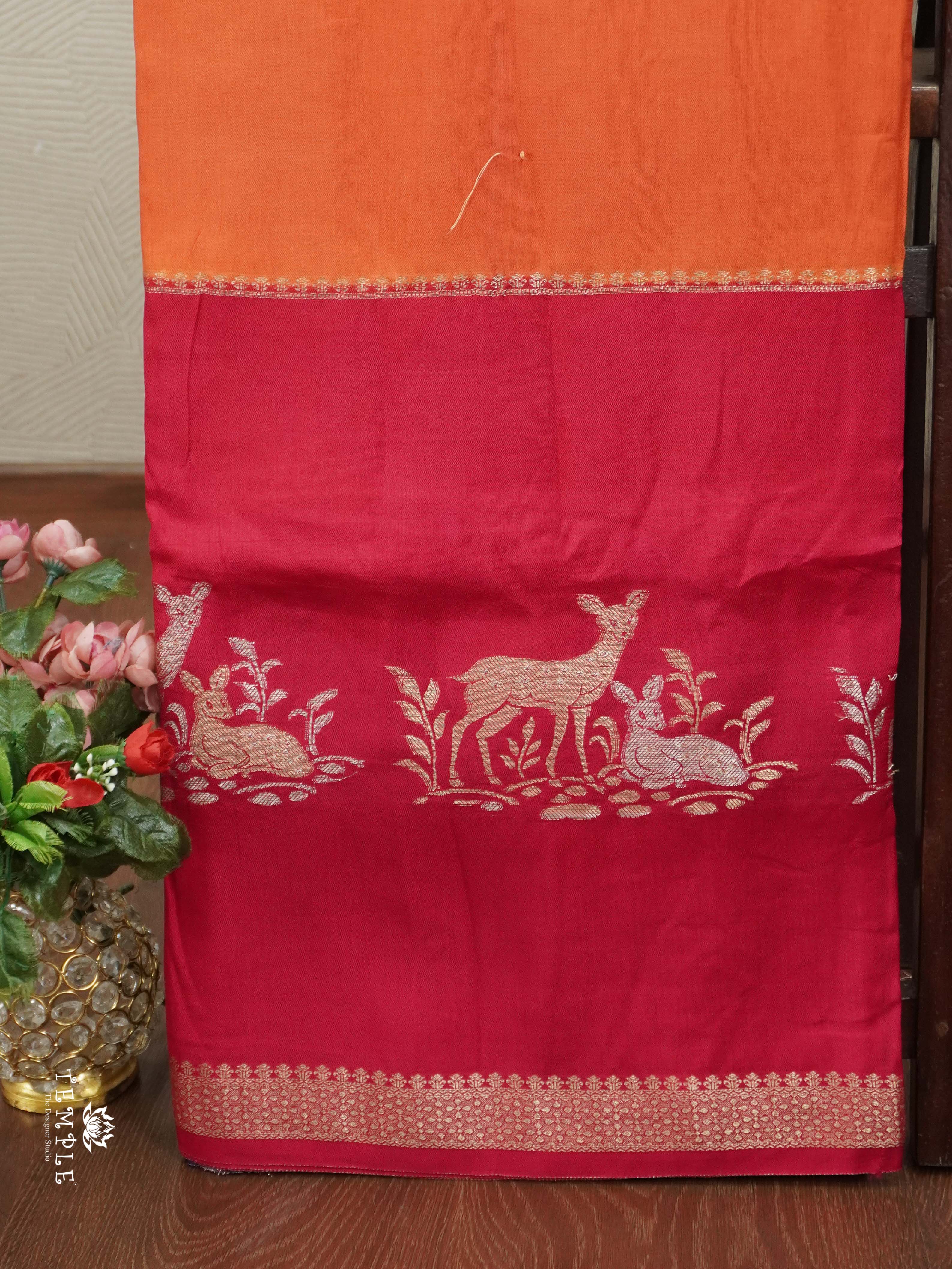 Warm Silk Saree With Deer Motif | TTDS2597