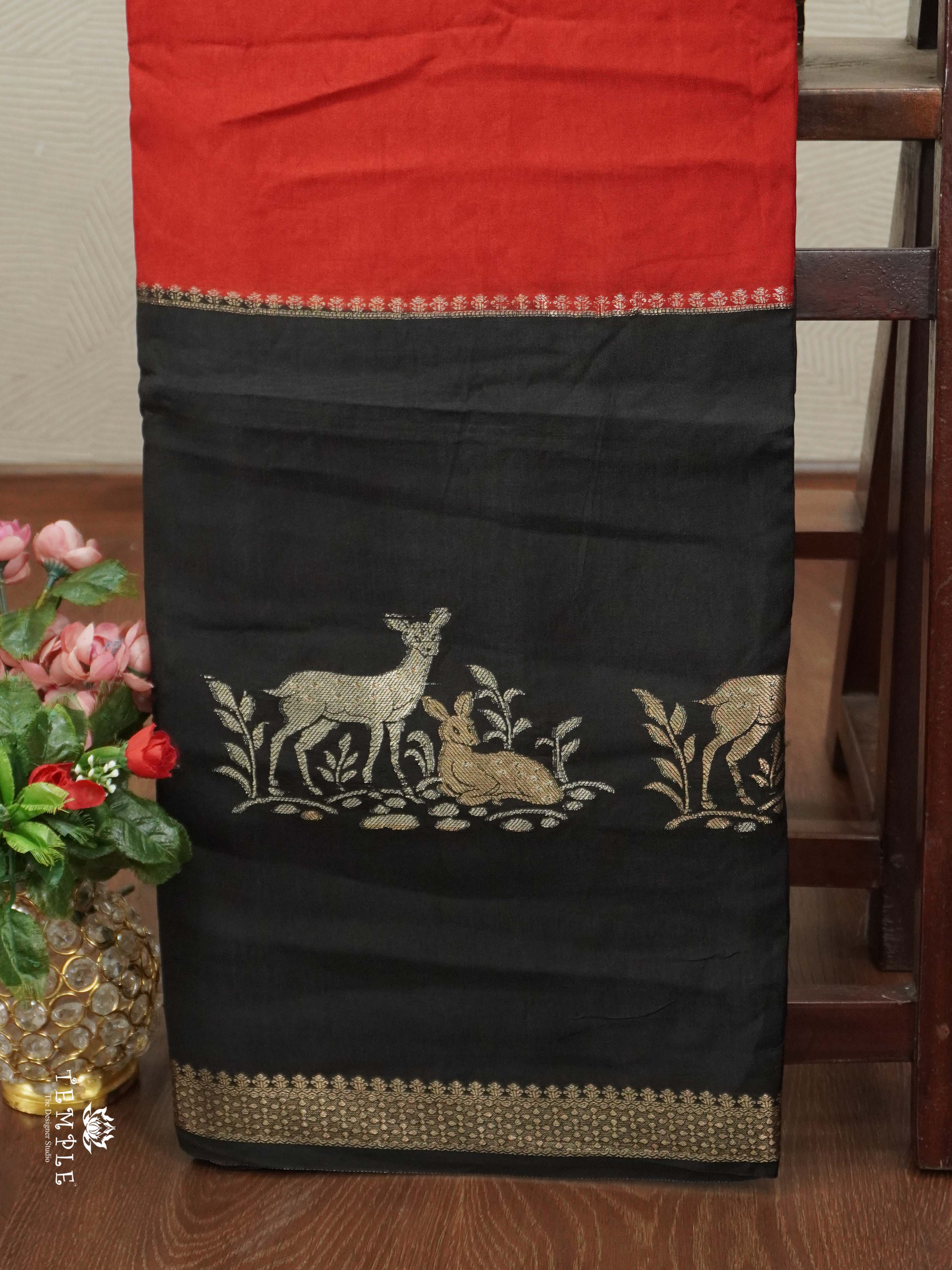 Warm Silk Saree With Deer Motif | TTDS2597