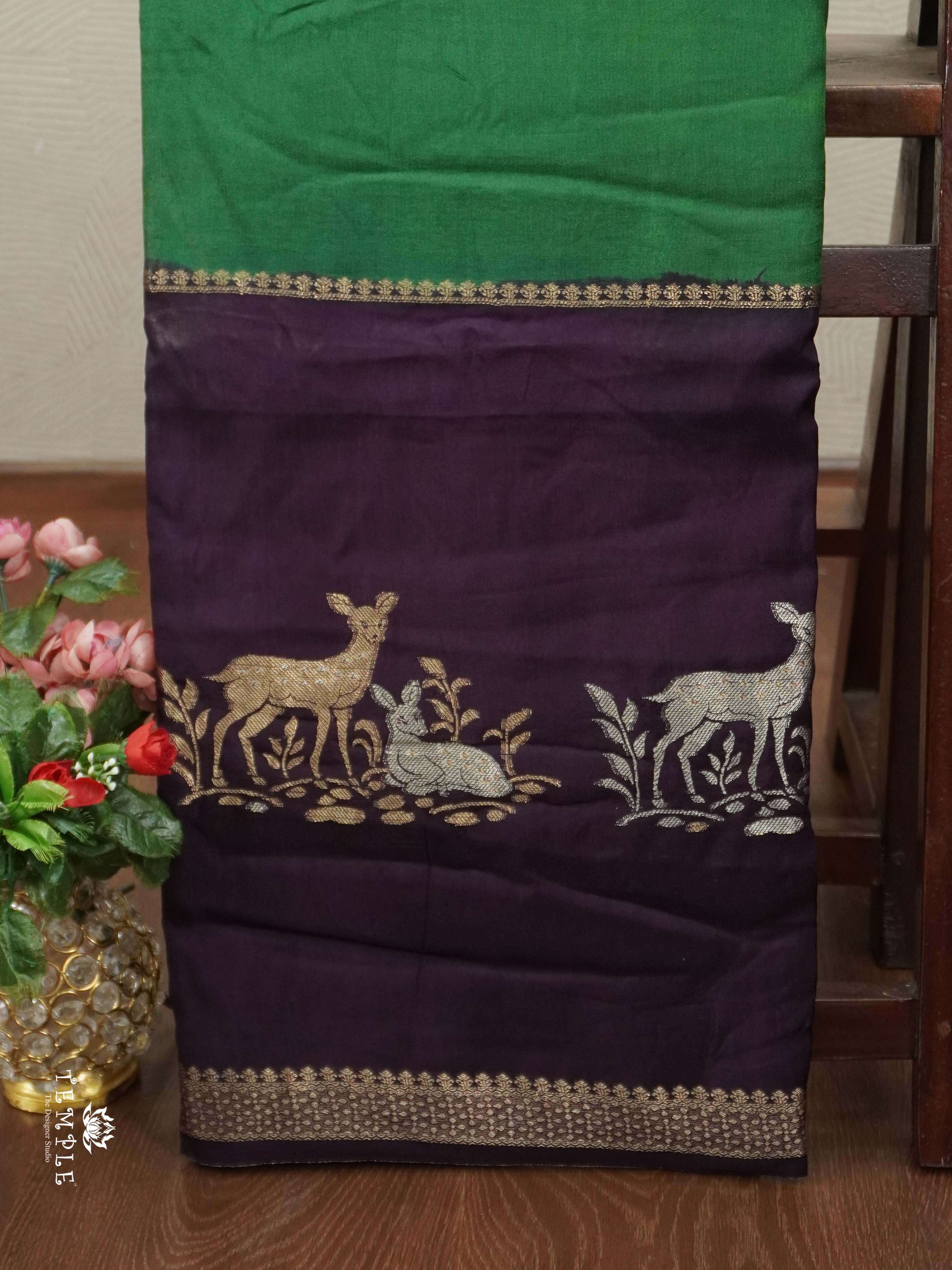 Warm Silk Saree With Deer Motif | TTDS2597
