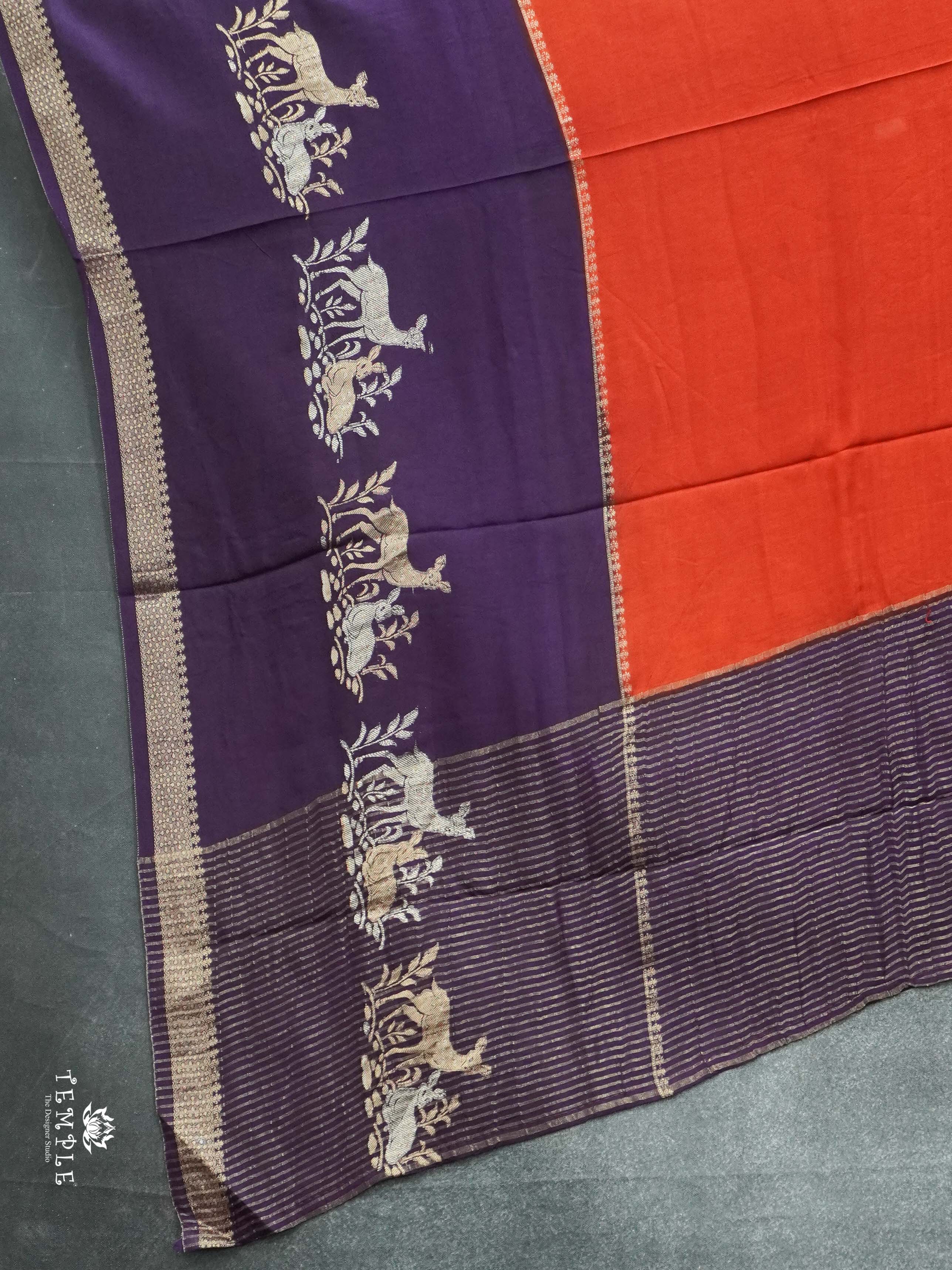 Warm Silk Saree With Deer Motif | TTDS2597