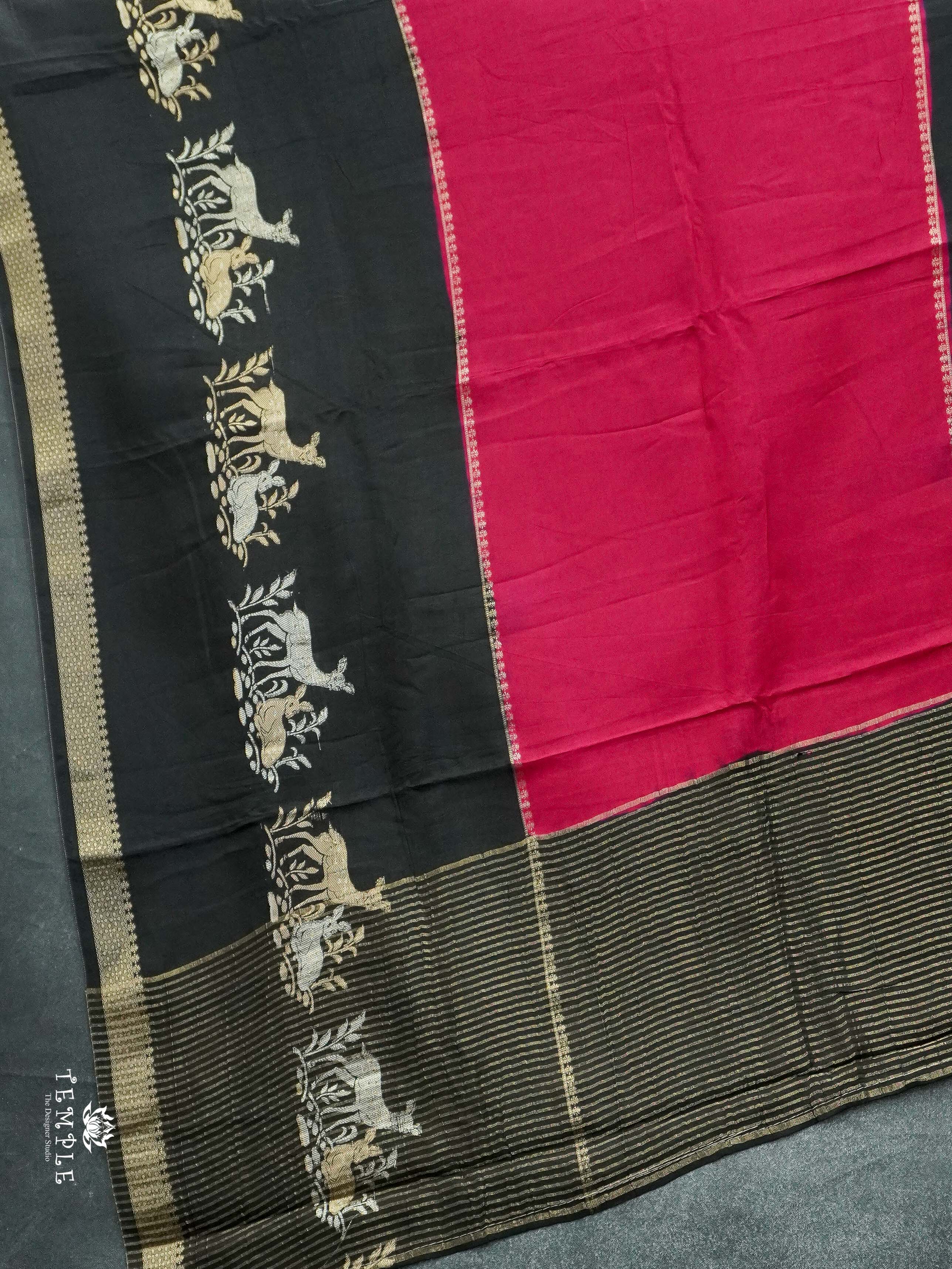 Warm Silk Saree With Deer Motif | TTDS2597