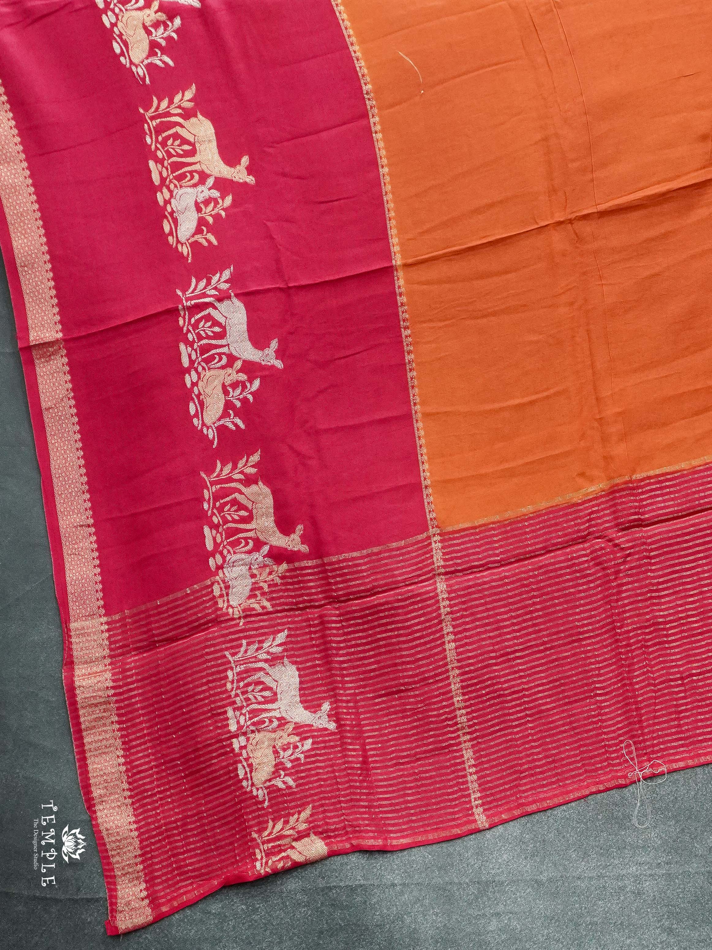 Warm Silk Saree With Deer Motif | TTDS2597