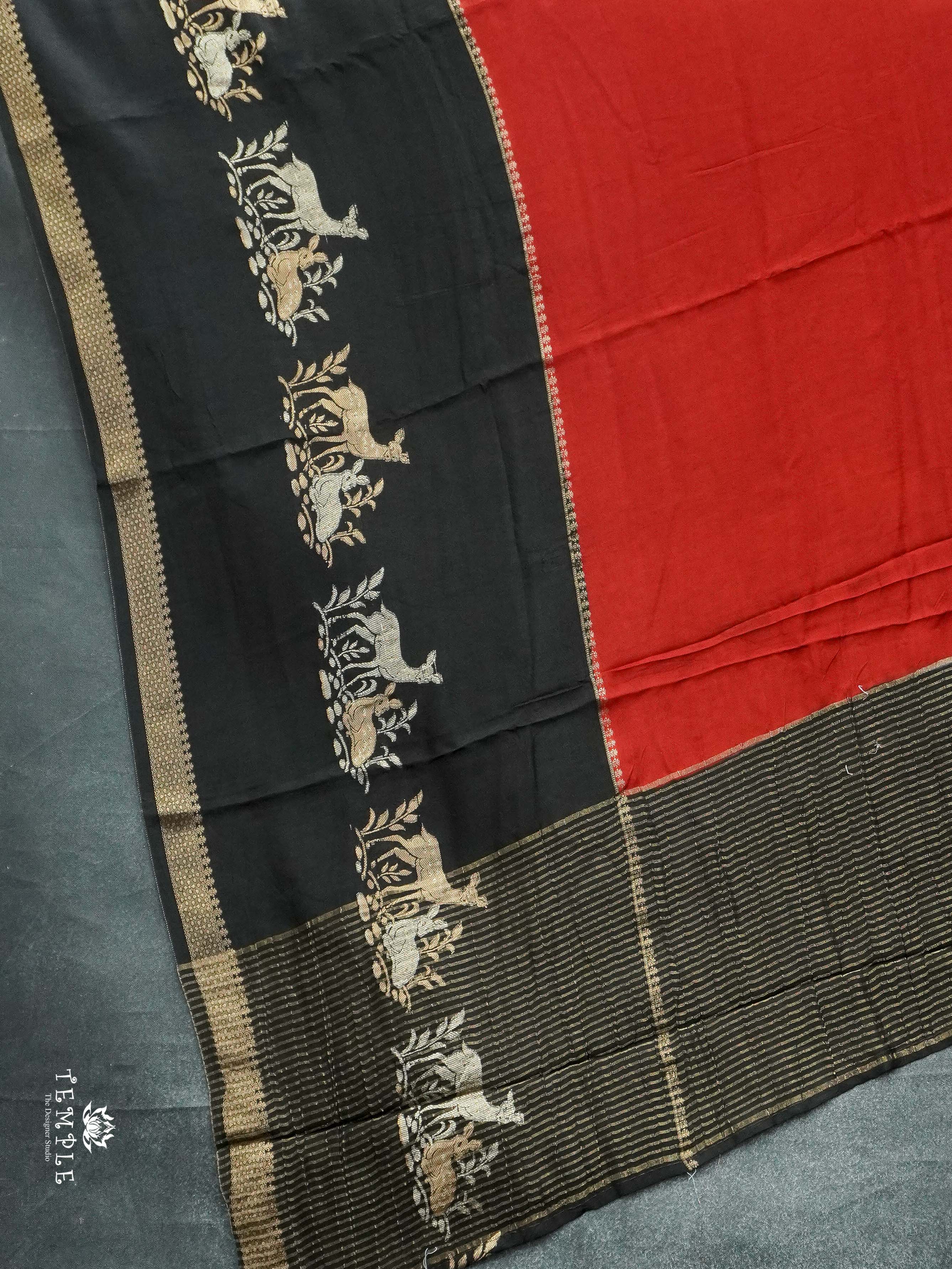 Warm Silk Saree With Deer Motif | TTDS2597