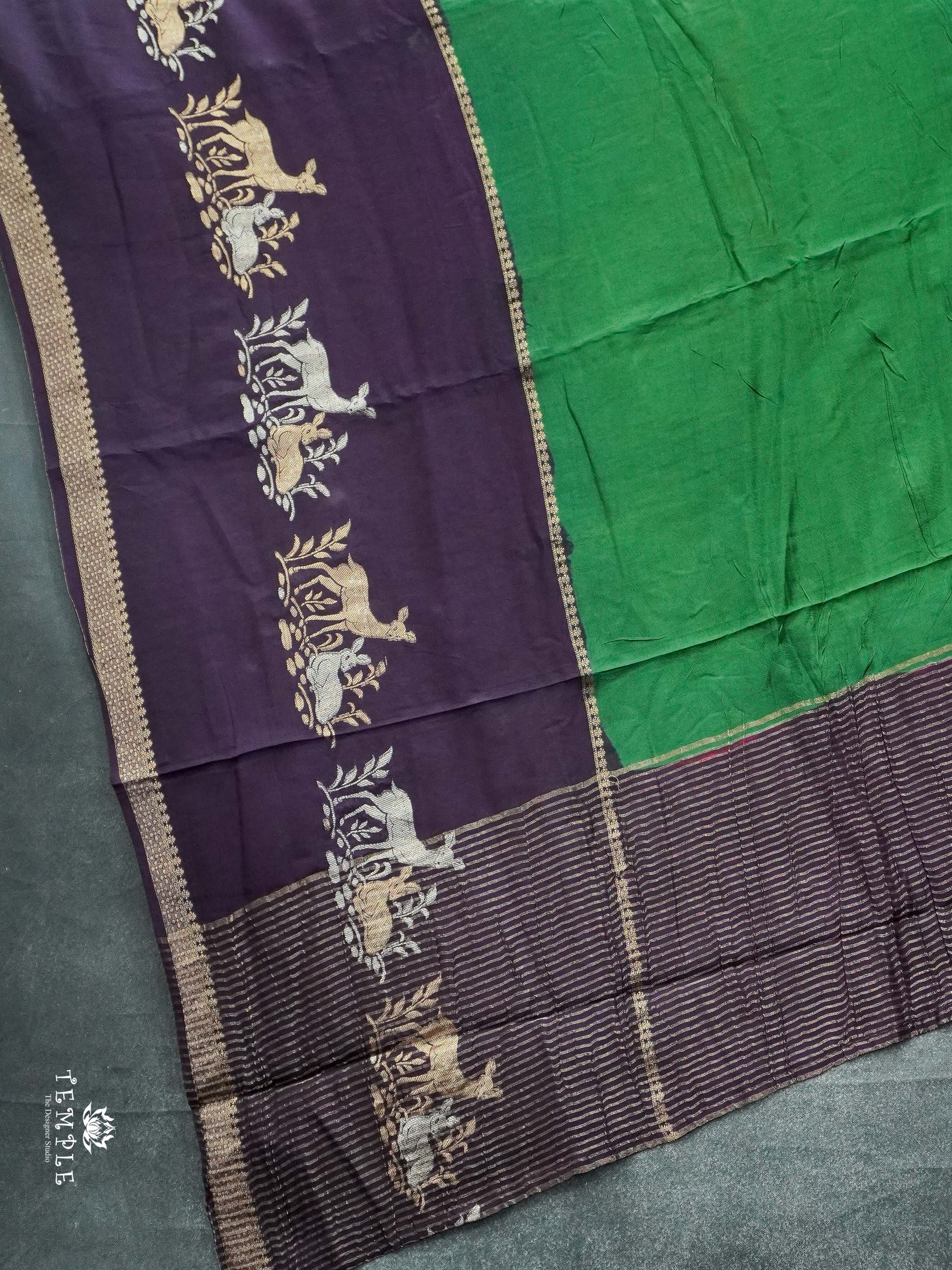 Warm Silk Saree With Deer Motif | TTDS2597