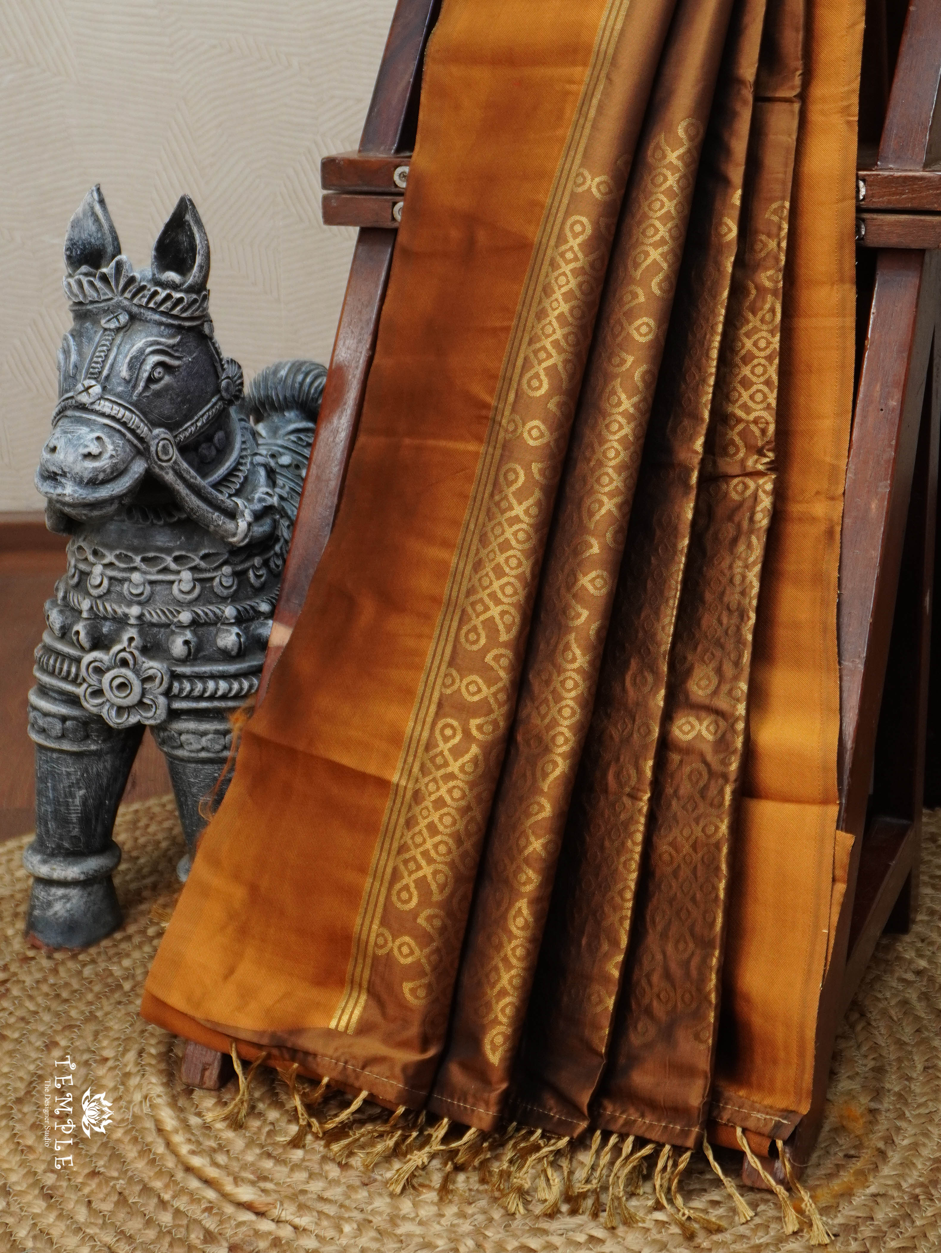 Semi Silk Saree With Kolam Designs | TTDS3081