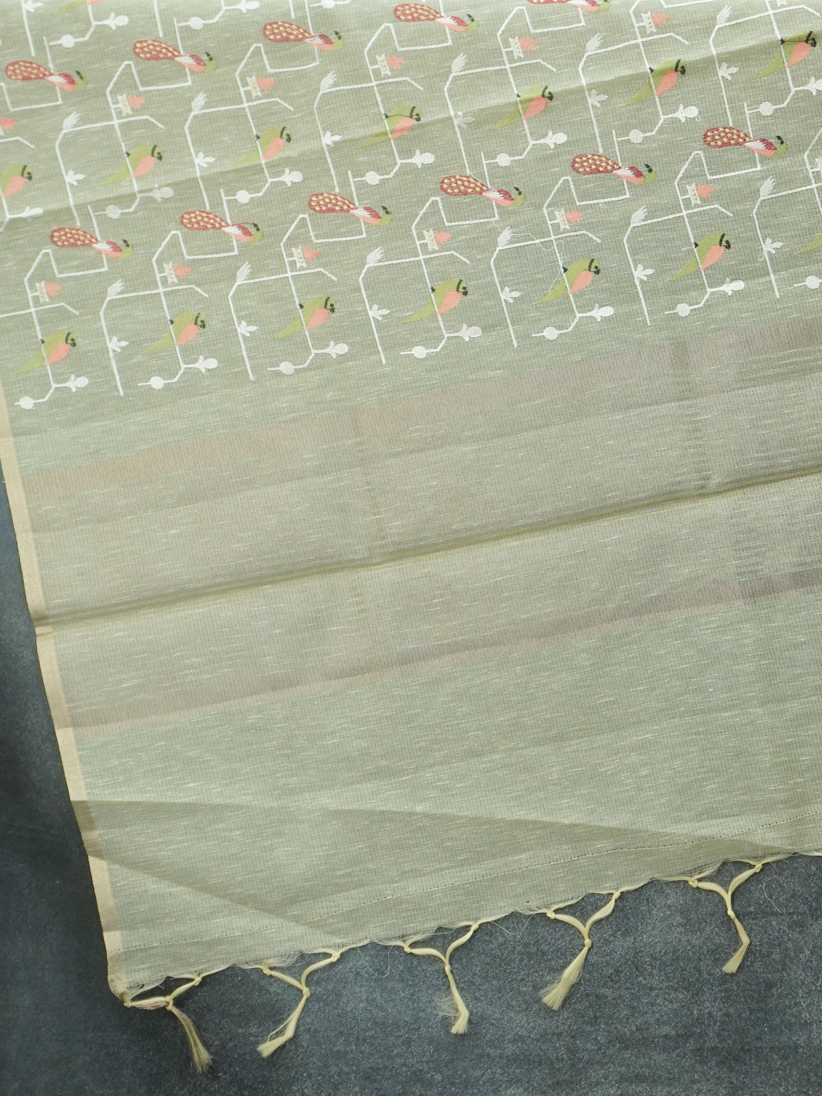 Slub Cotton Saree With Embroidery Pattern | TTDS3497