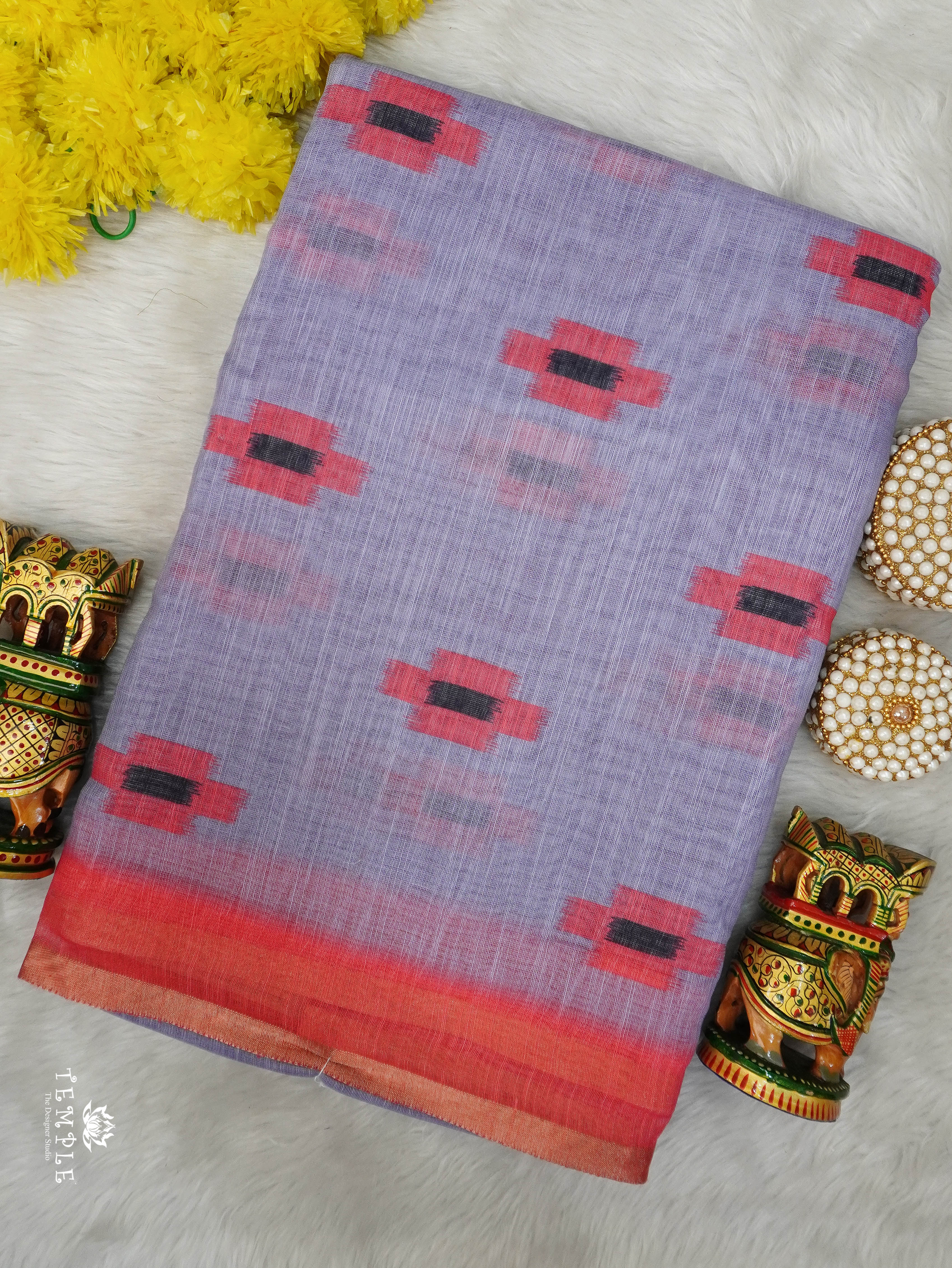 Linen Cotton Saree | TTDS3090