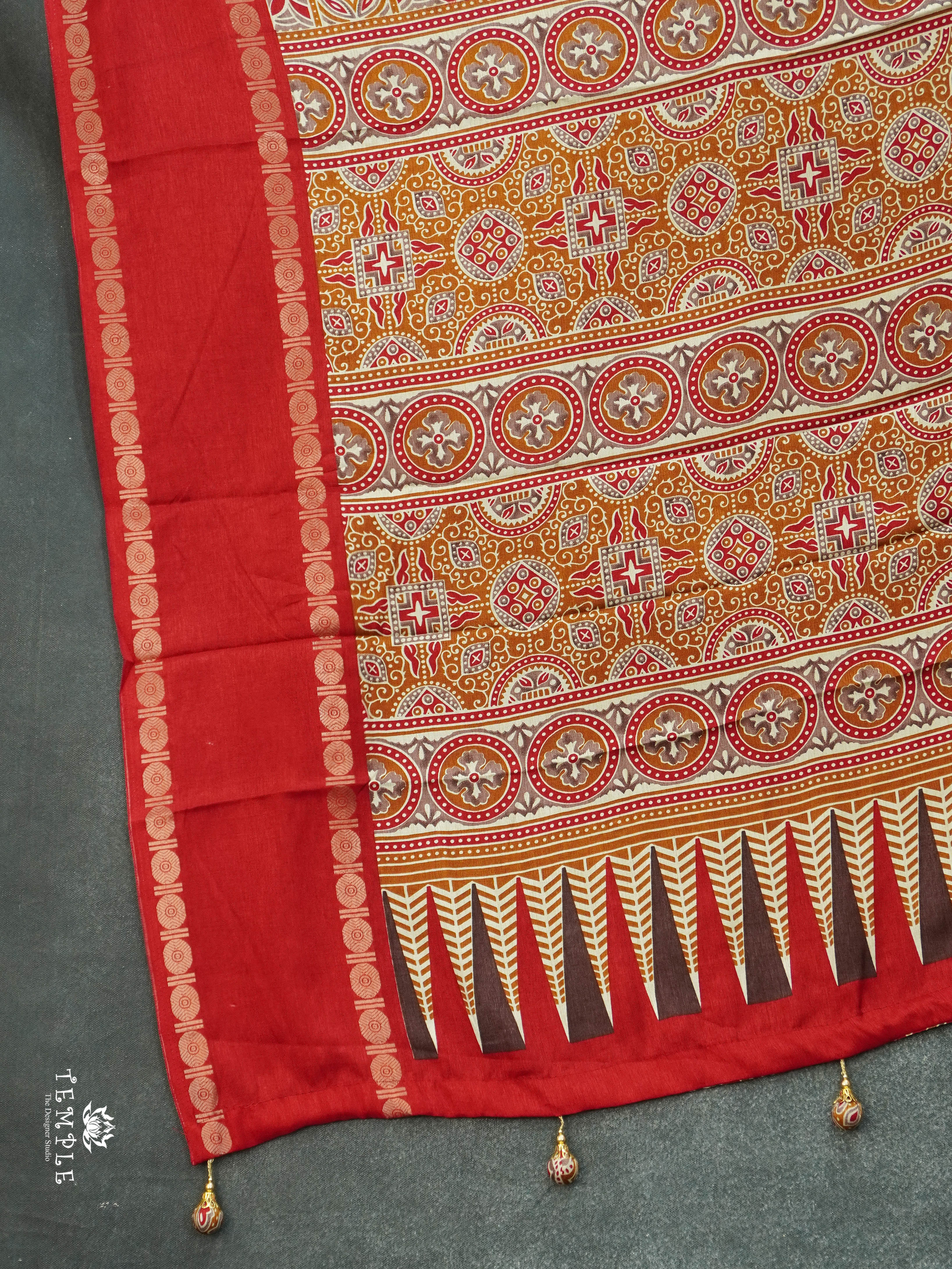 Ajrakh Printed Saree | TTDS3089