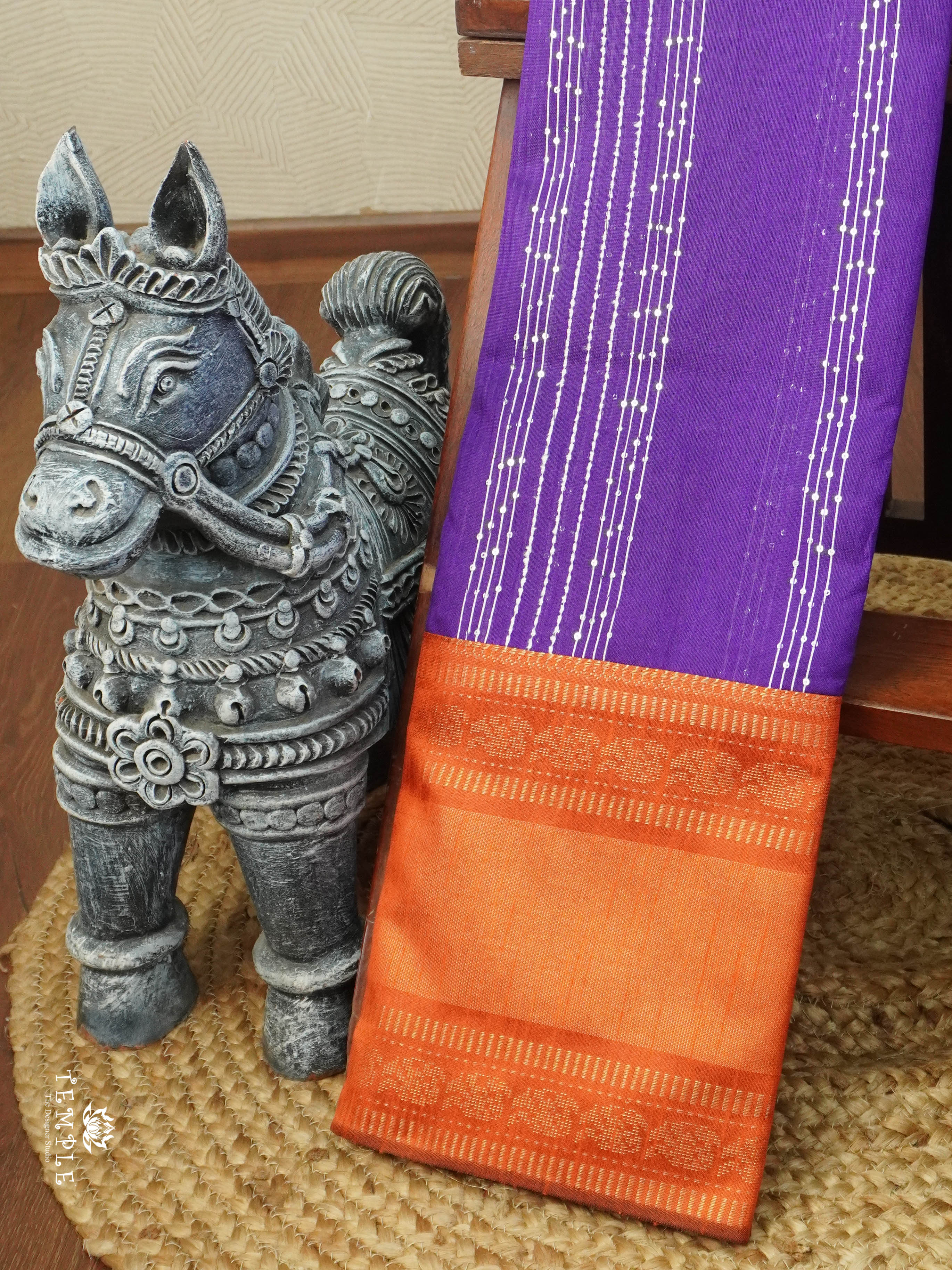 Raw Silk Saree With Sequins Work | TTDS3035