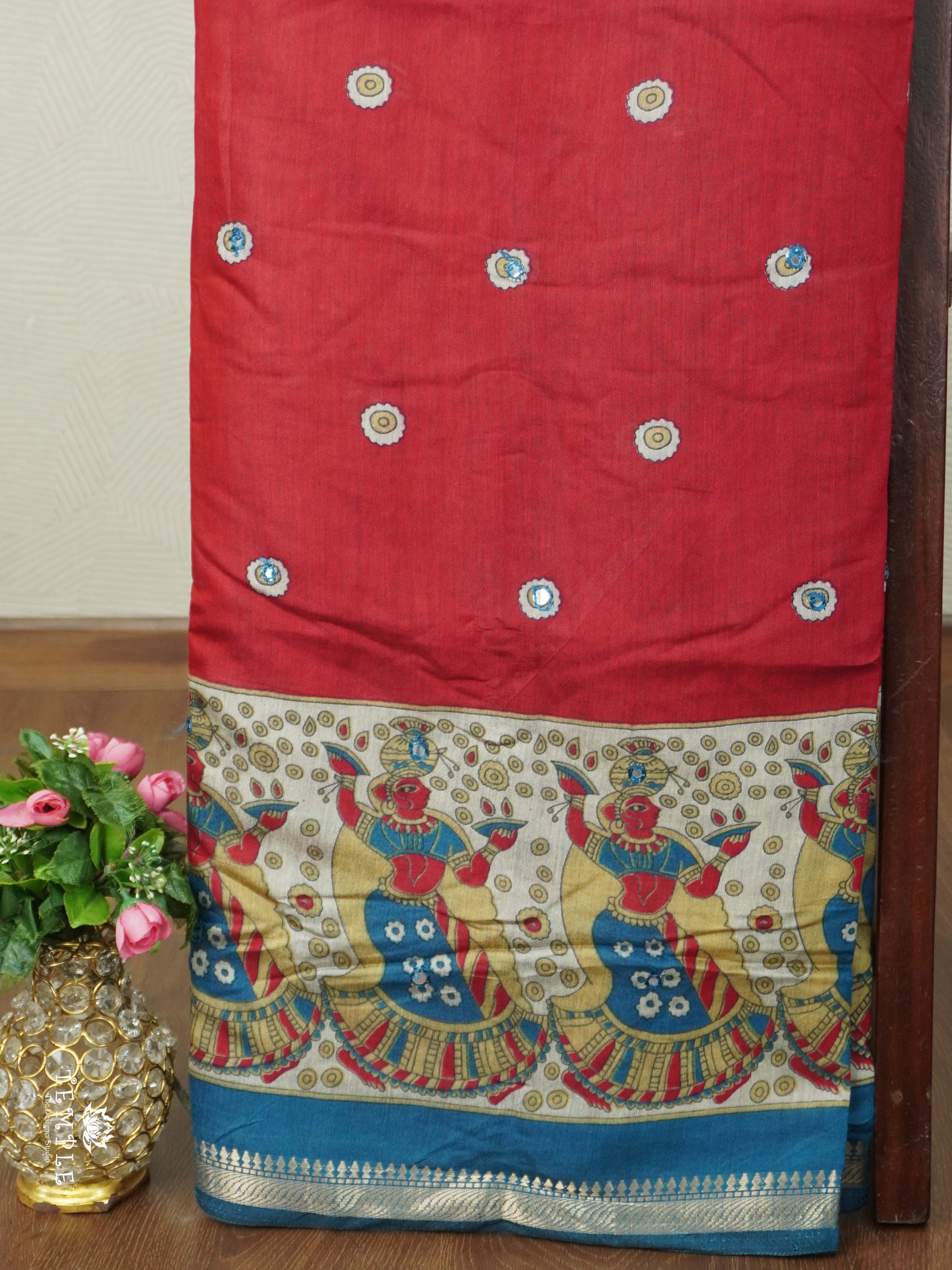 Mangalagiri Cotton Saree With Mirror Work | TTDS2610