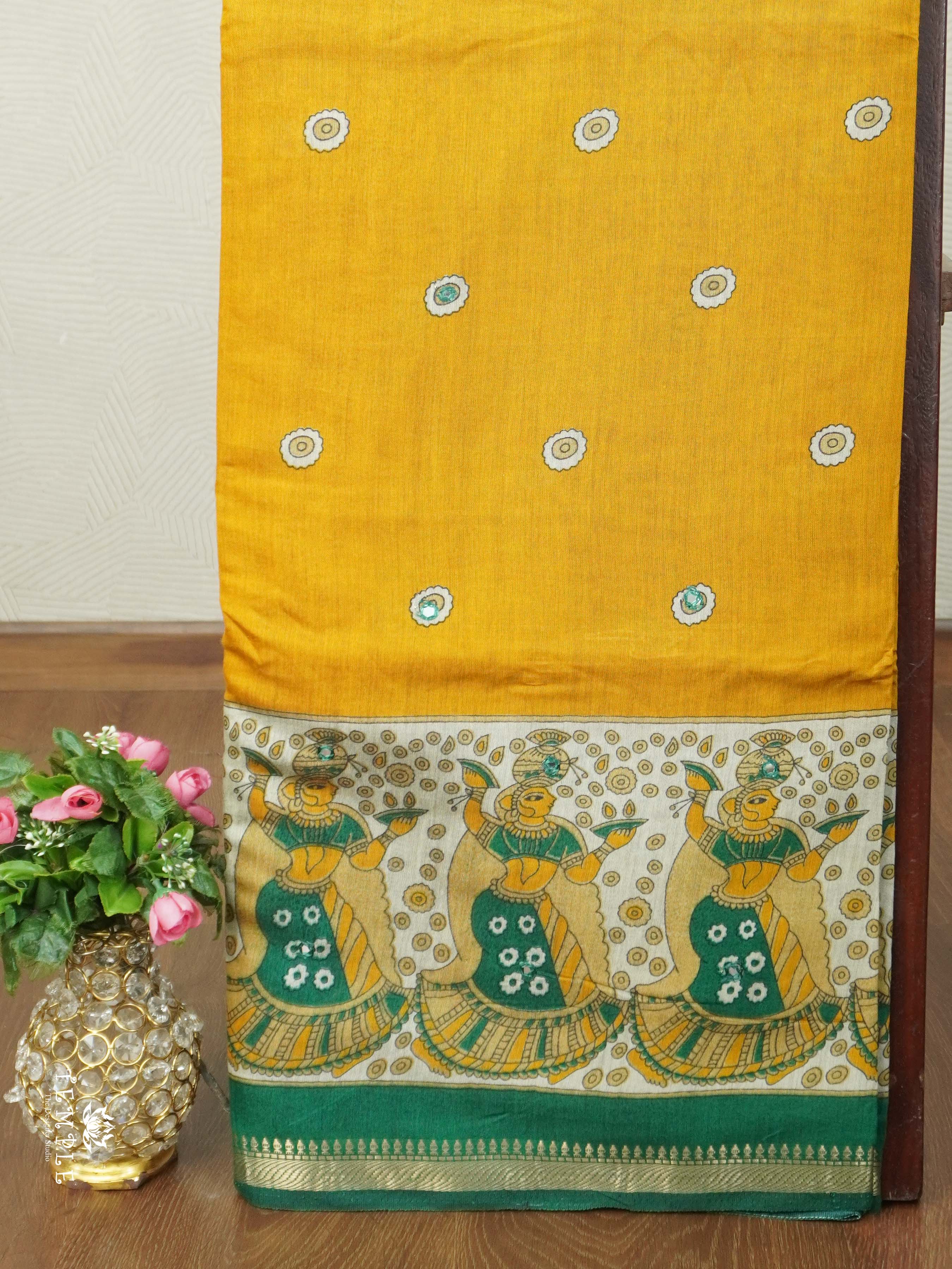 Mangalagiri Cotton Saree With Mirror Work | TTDS2610