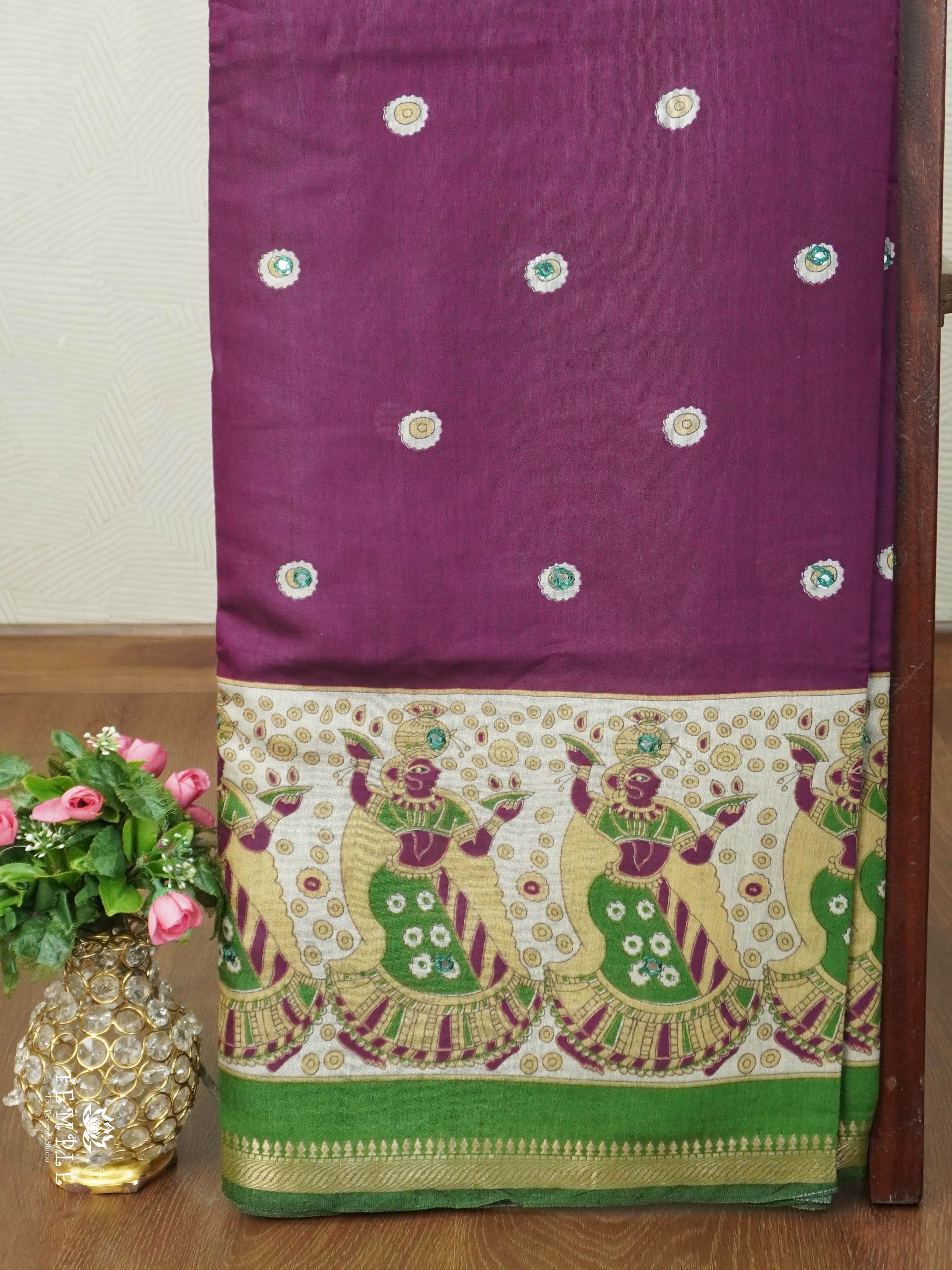 Mangalagiri Cotton Saree With Mirror Work | TTDS2610