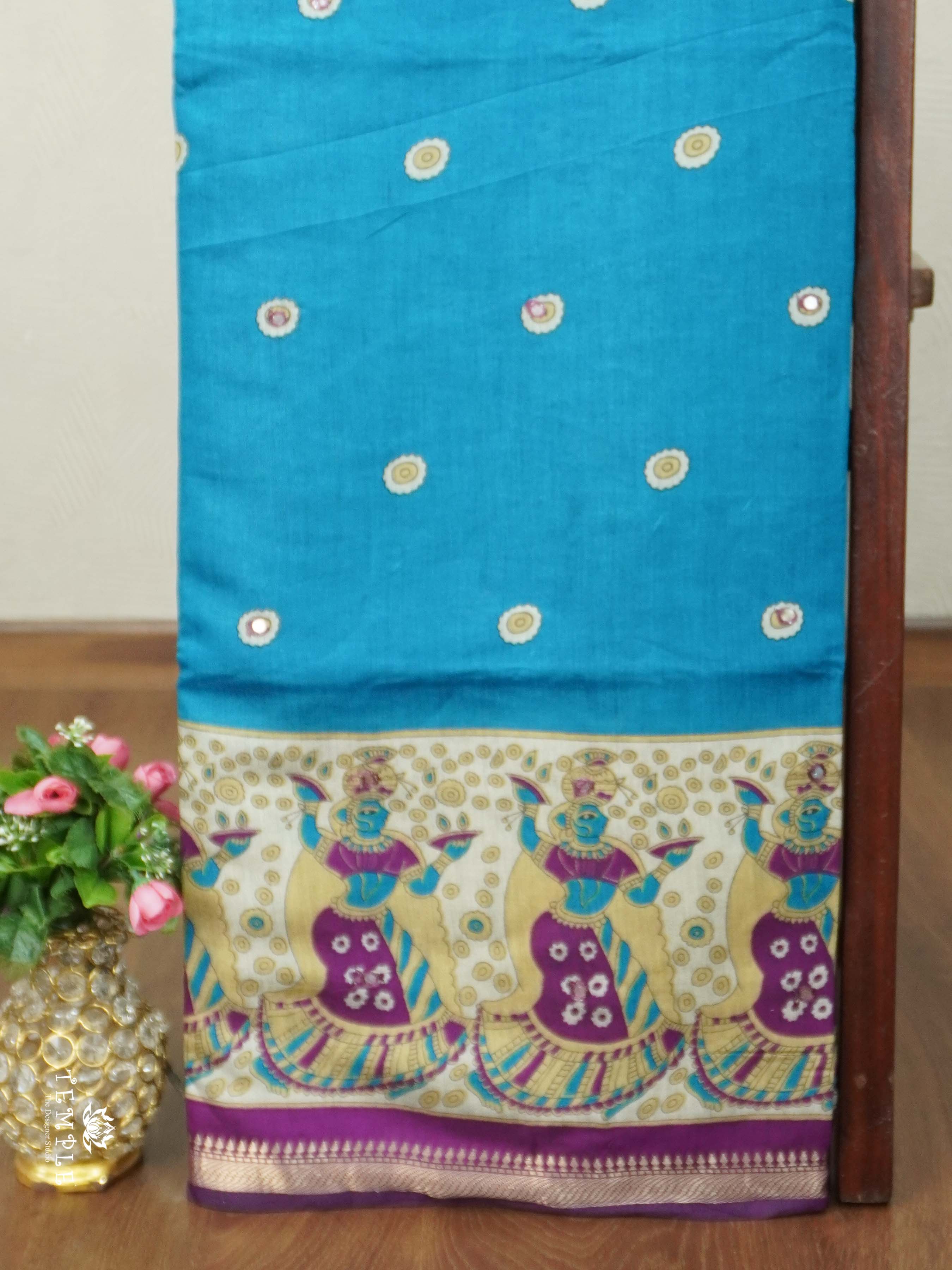 Mangalagiri Cotton Saree With Mirror Work | TTDS2610