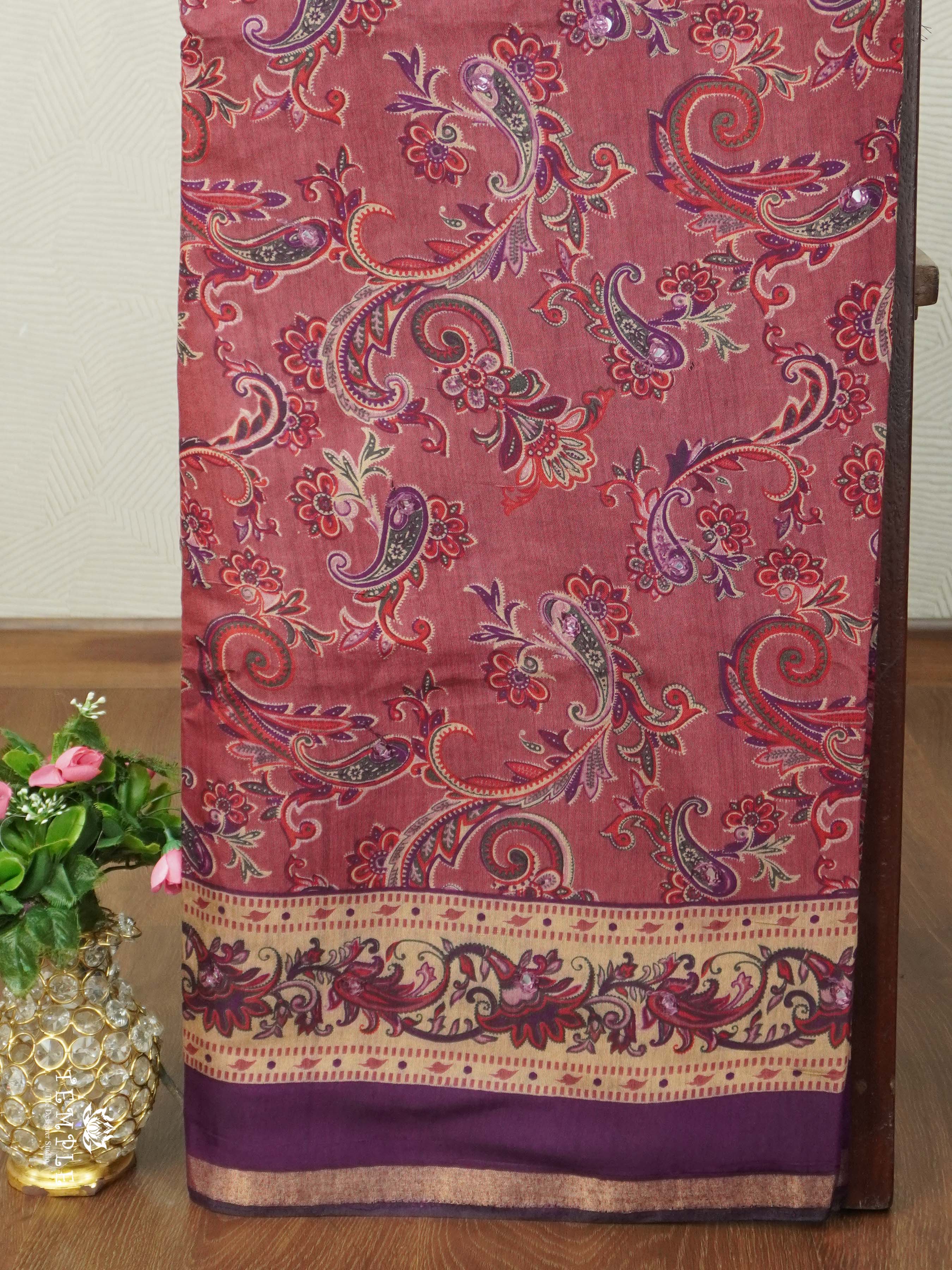 Floral Design Cotton Sarees With Mirror Work | TTDS2614
