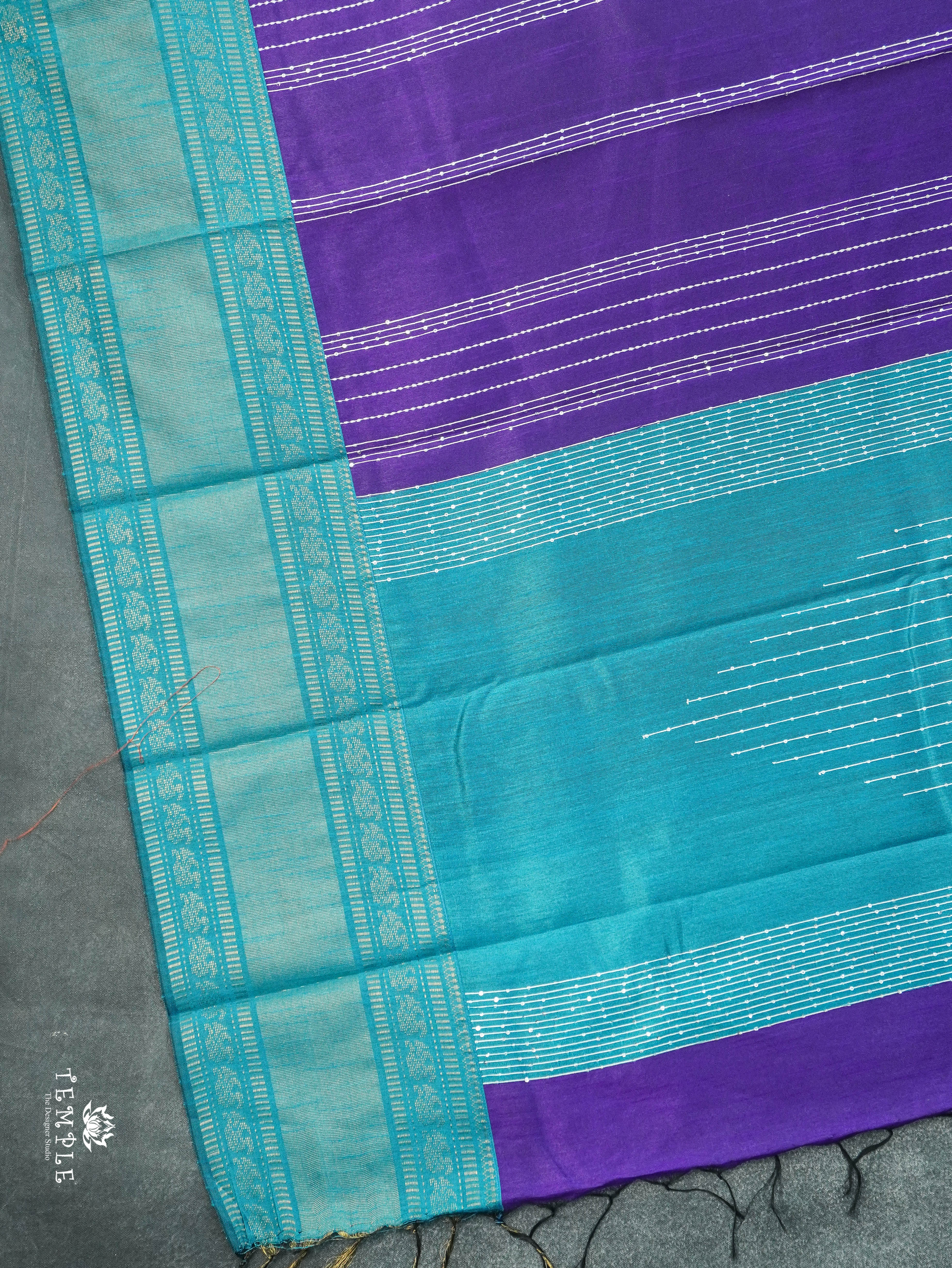 Raw Silk Saree With Sequins Work | TTDS3035