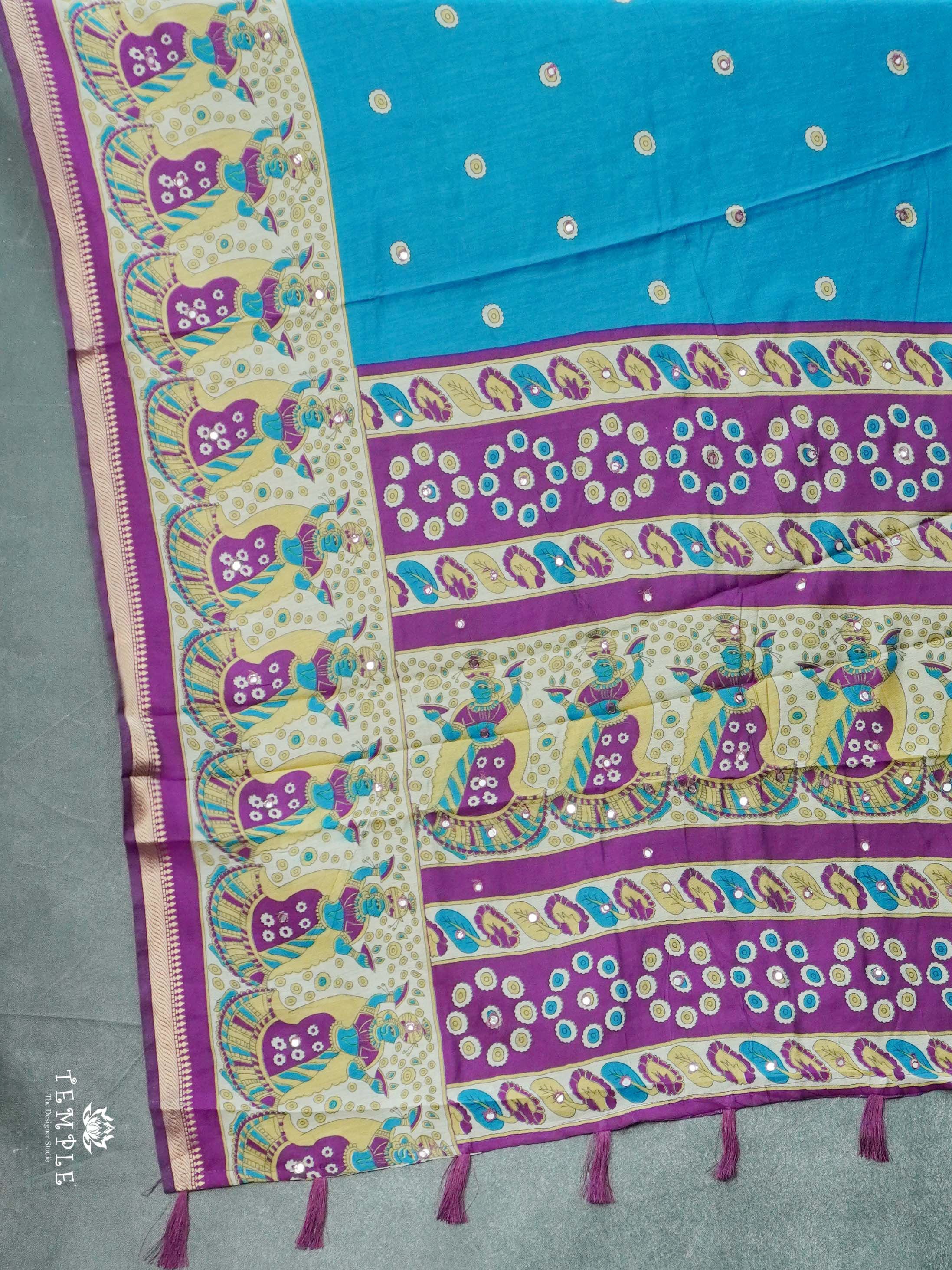 Mangalagiri Cotton Saree With Mirror Work | TTDS2610