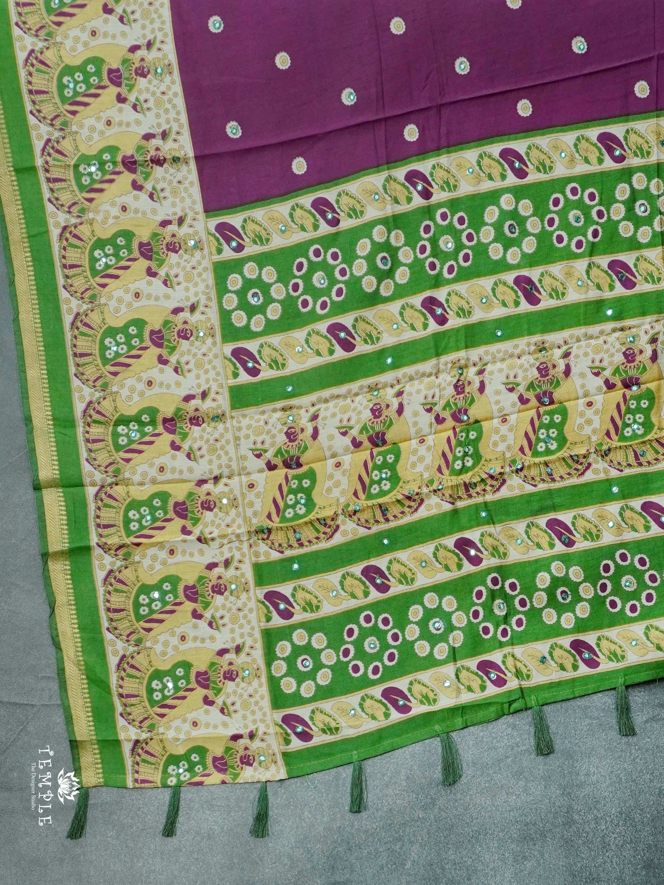 Mangalagiri Cotton Saree With Mirror Work | TTDS2610