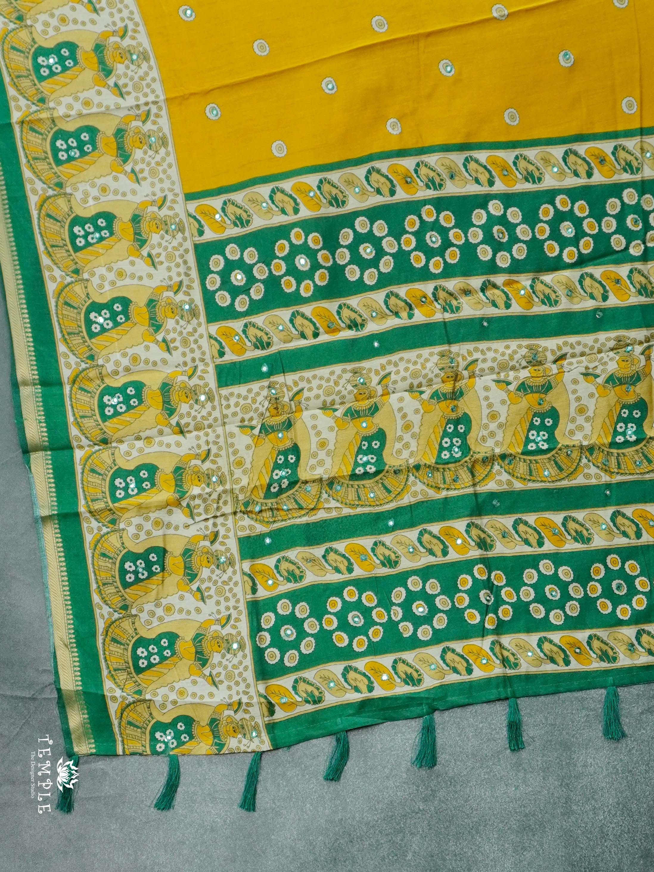 Mangalagiri Cotton Saree With Mirror Work | TTDS2610