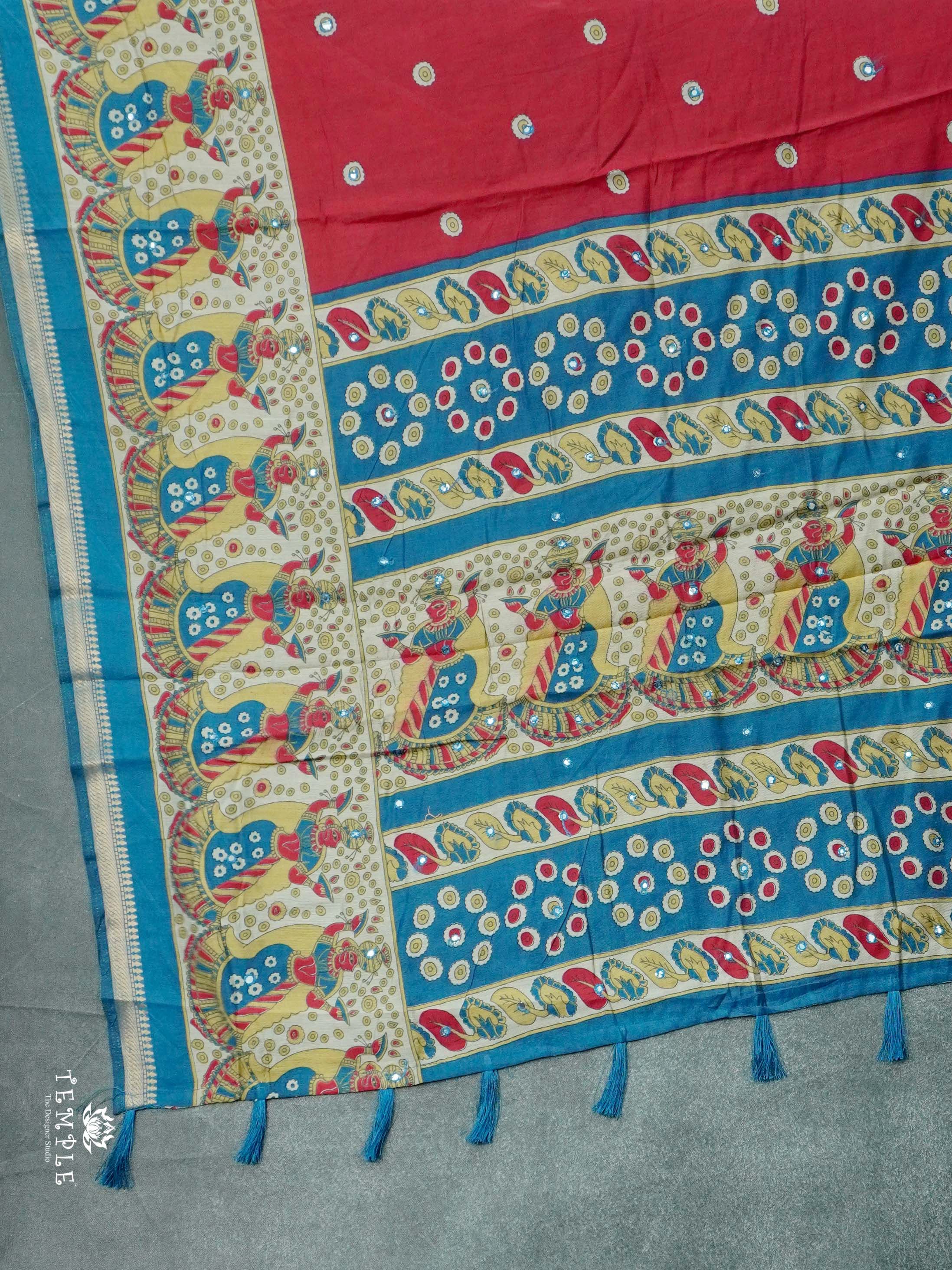 Mangalagiri Cotton Saree With Mirror Work | TTDS2610