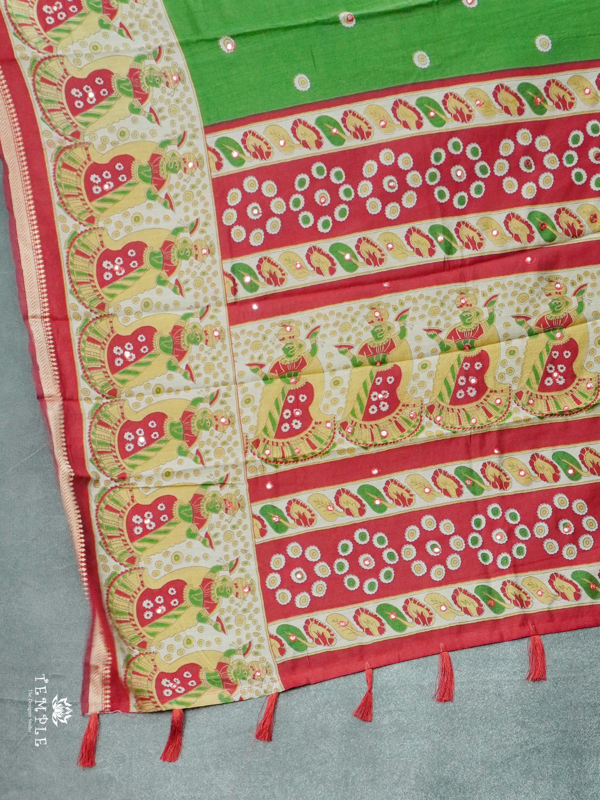 Mangalagiri Cotton Saree With Mirror Work | TTDS2610