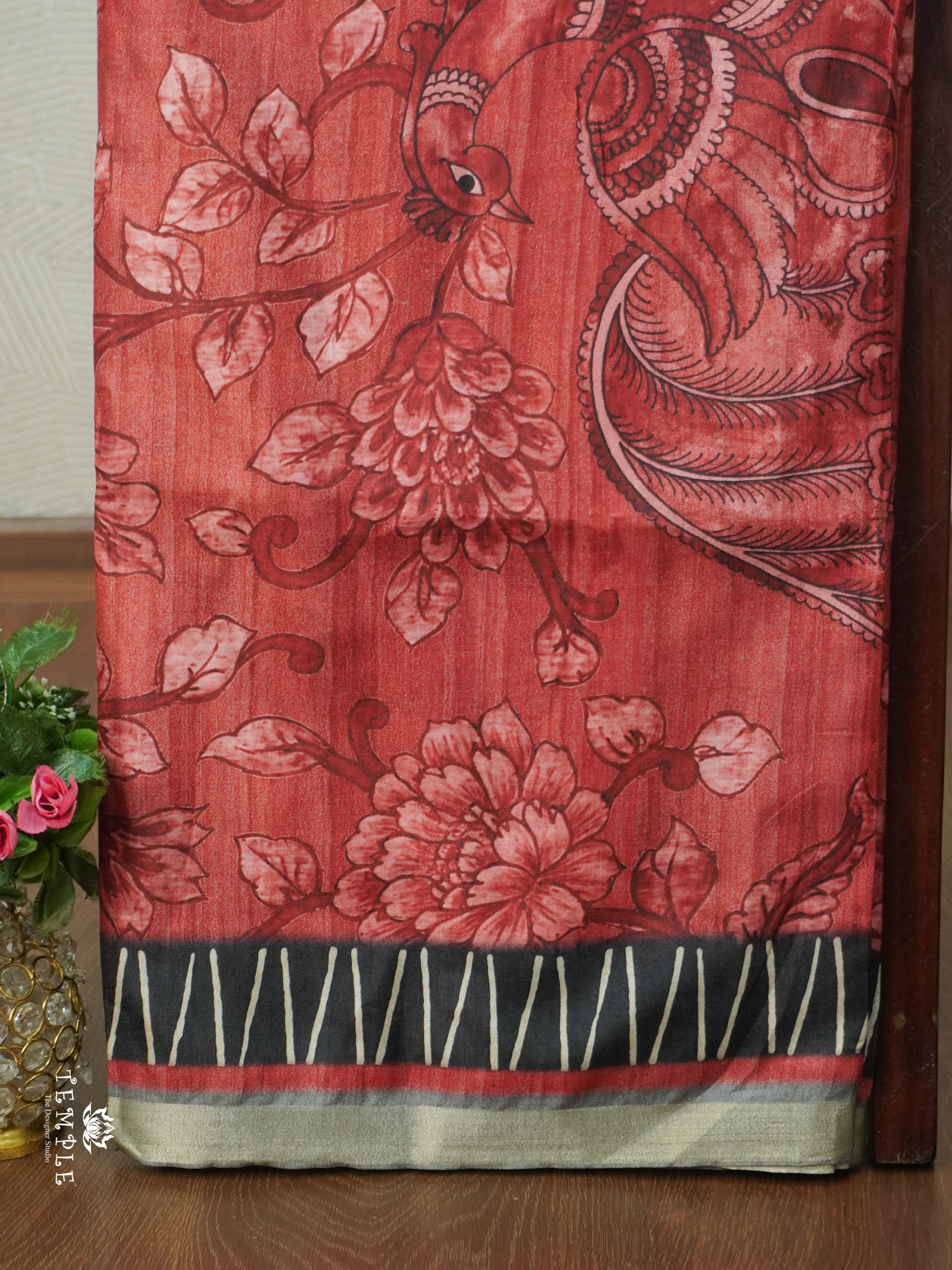 Printed Tussar Saree | TTDS2627