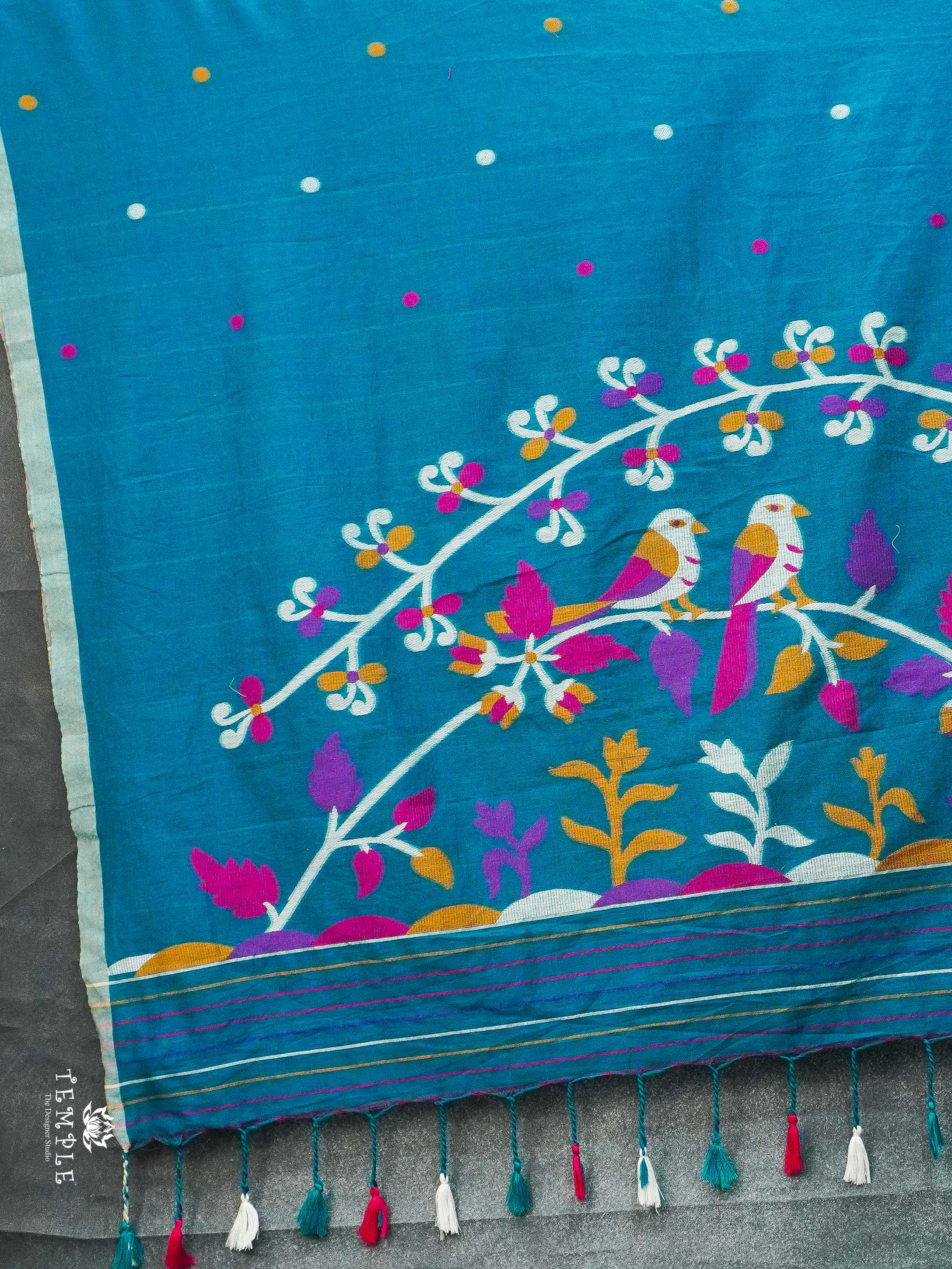 Jamdhani Pattern Linen Cotton Saree | TTDS2104