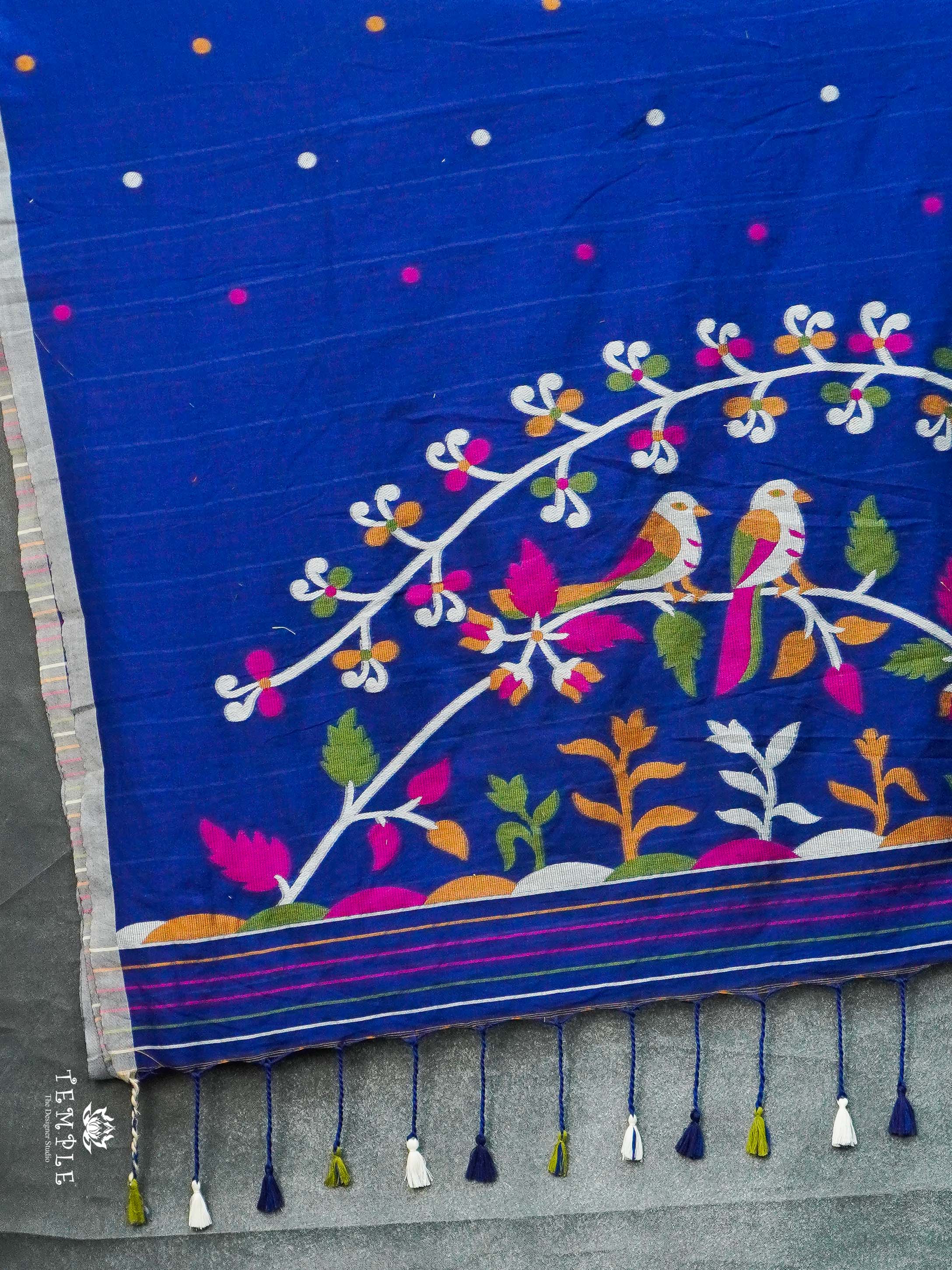 Jamdhani Pattern Linen Cotton Saree | TTDS2104
