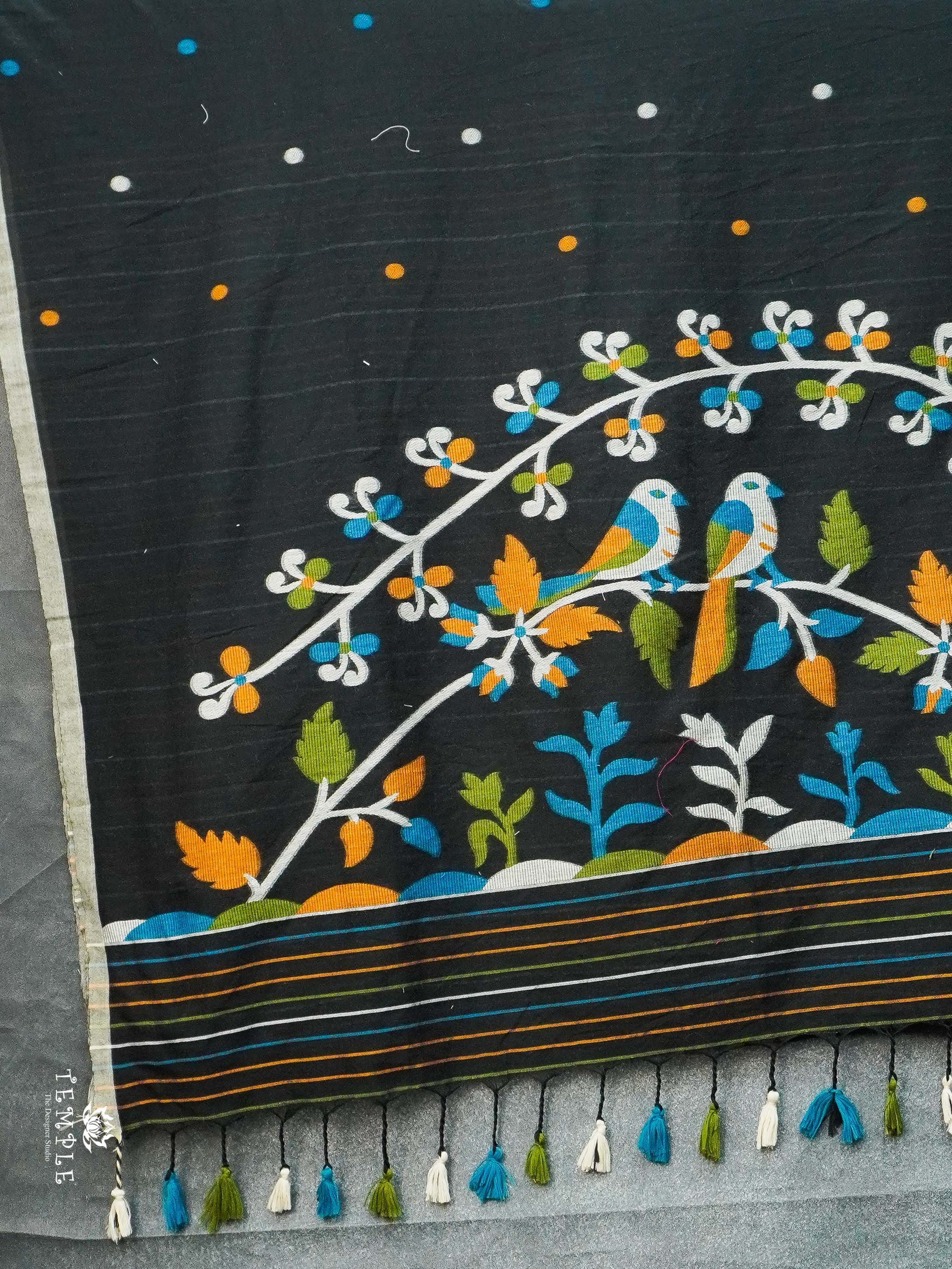 Jamdhani Pattern Linen Cotton Saree | TTDS2104