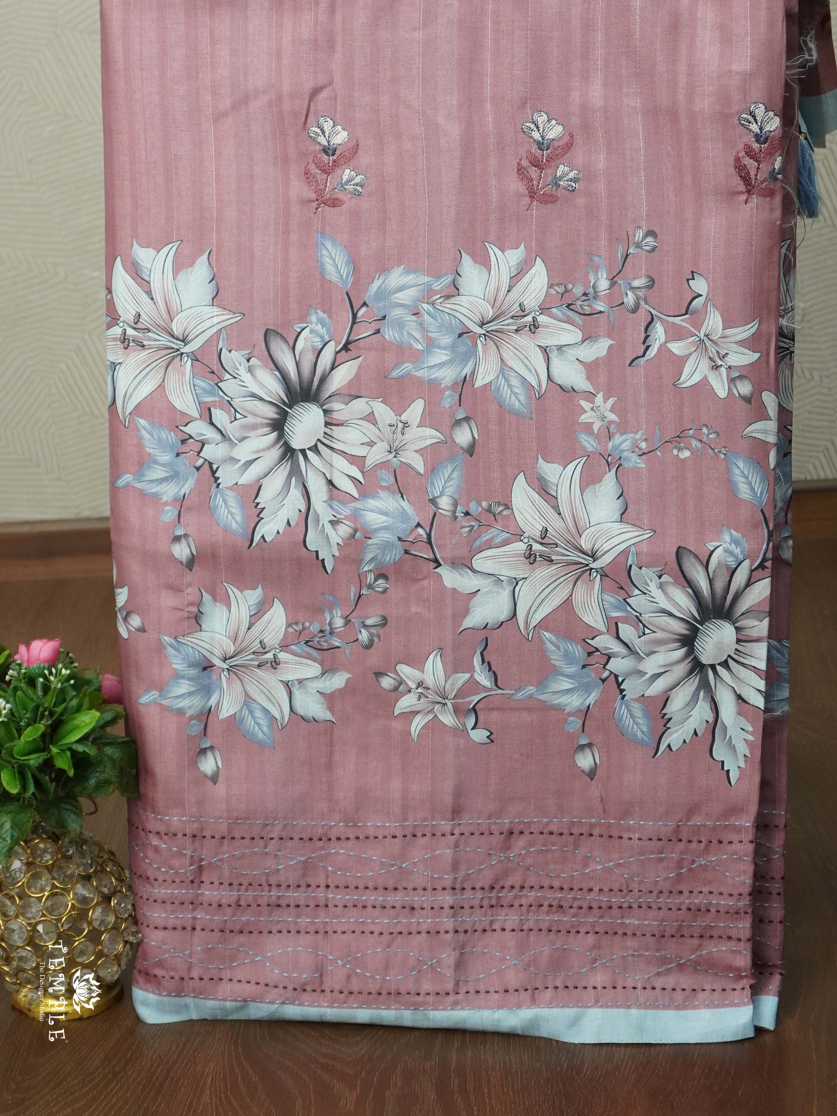 Embroidered Art Silk Saree | TTDS2630