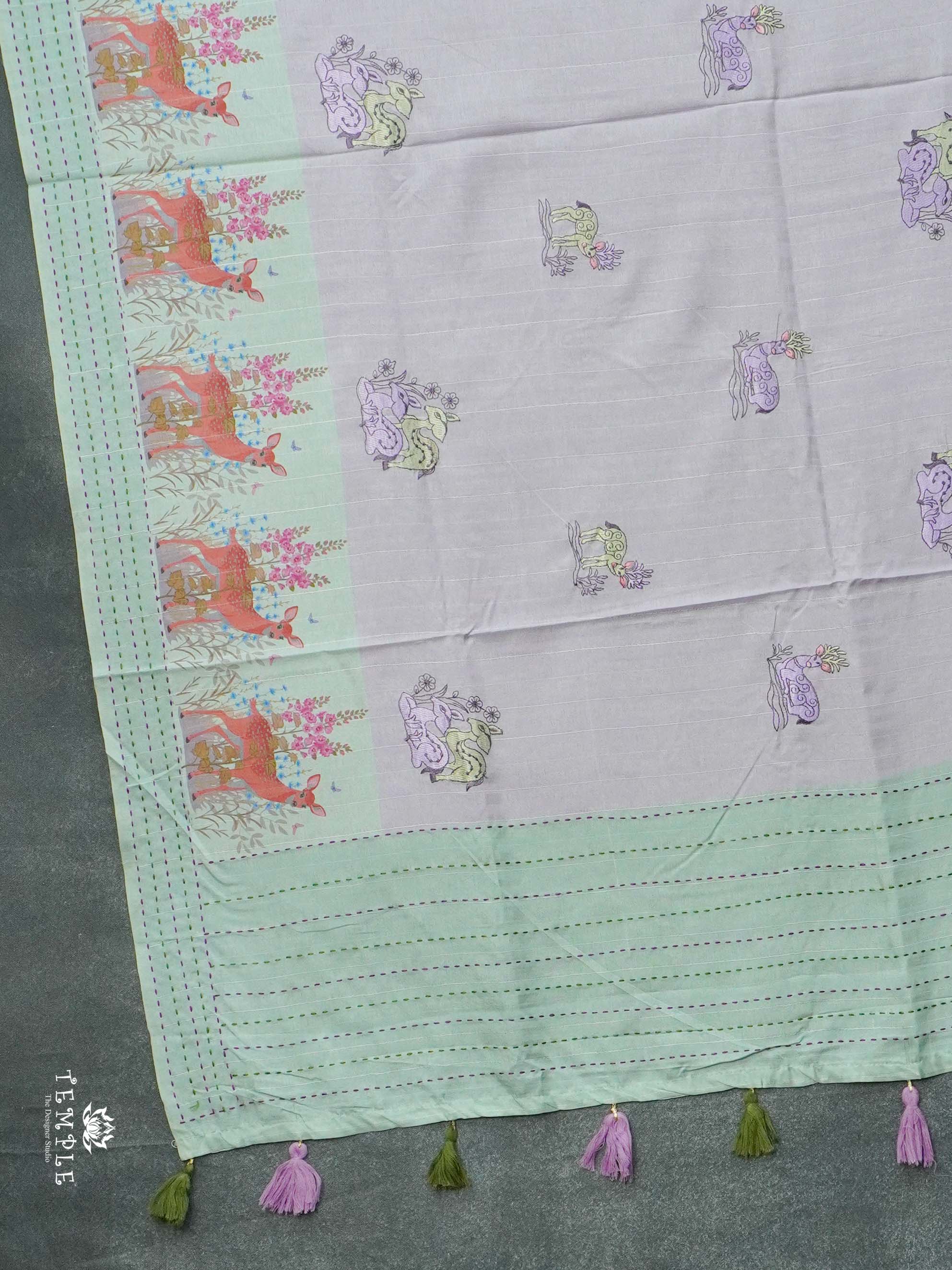 Embroidered Art Silk Saree | TTDS2629