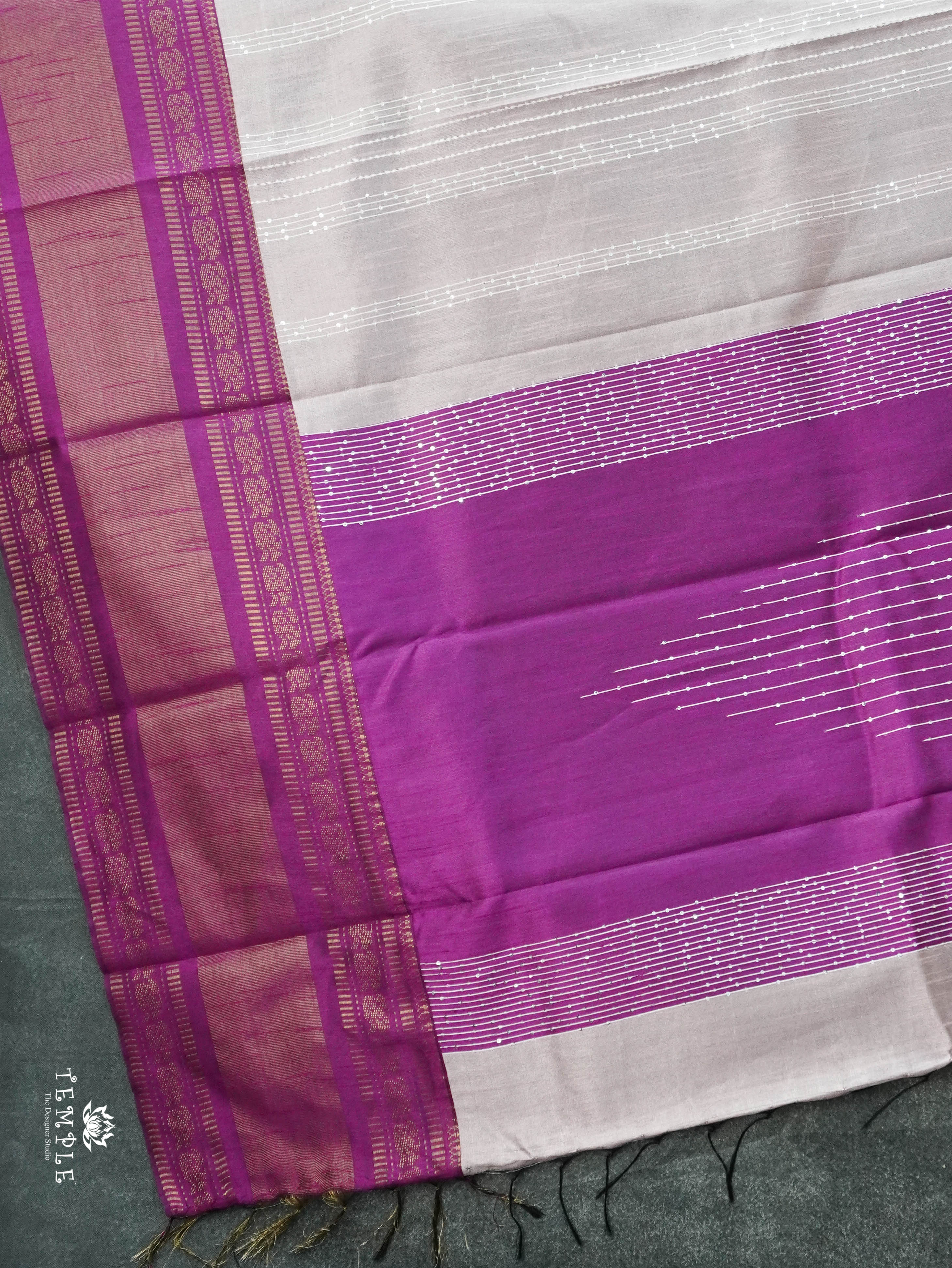 Raw Silk Saree With Sequins Work | TTDS3035